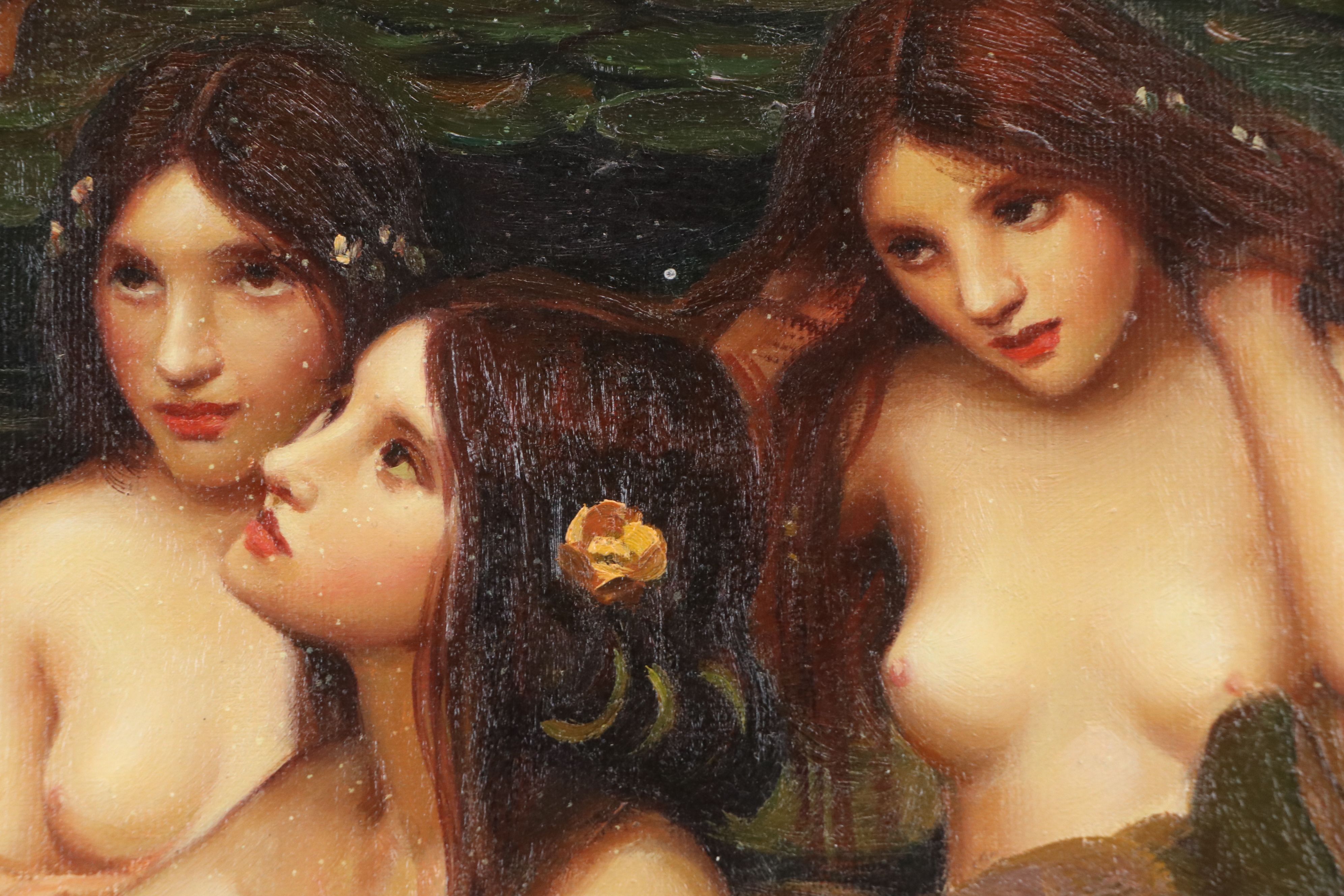 Copy Oil Painting After John William Waterhouse "Hylas and the Nymphs"
