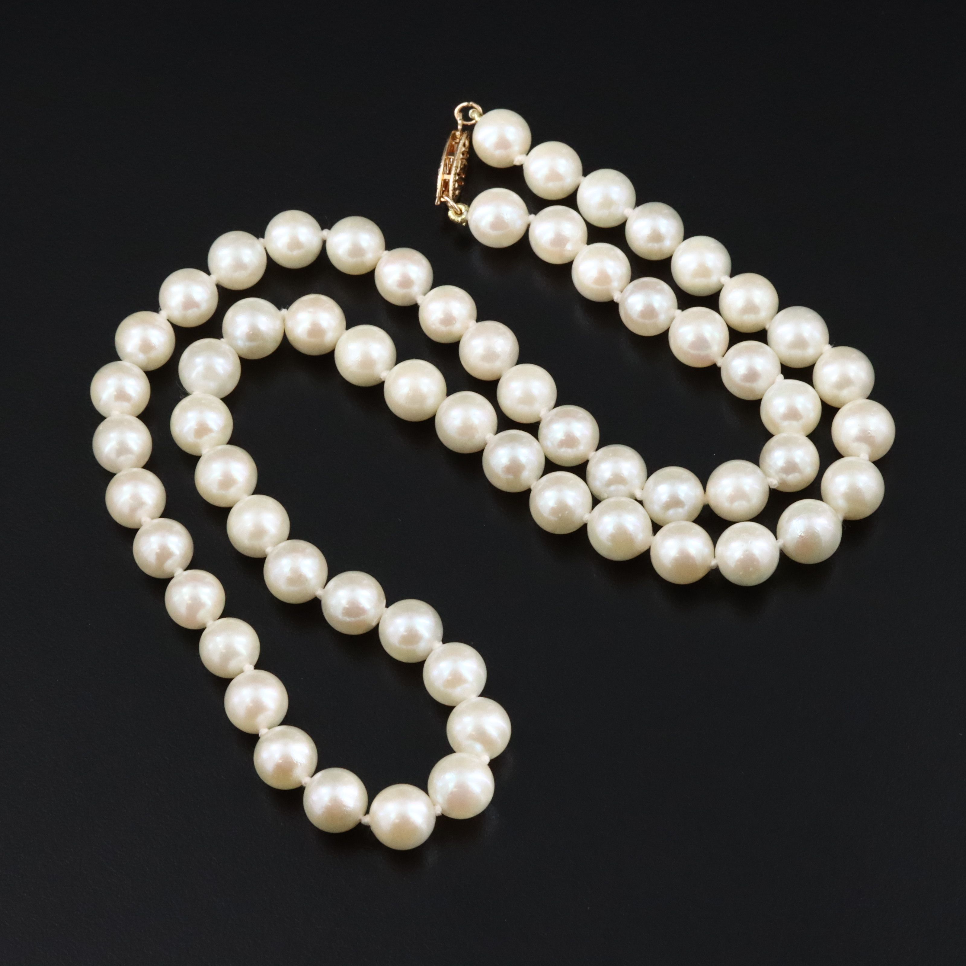 Pearl Necklace with 14K Clasp