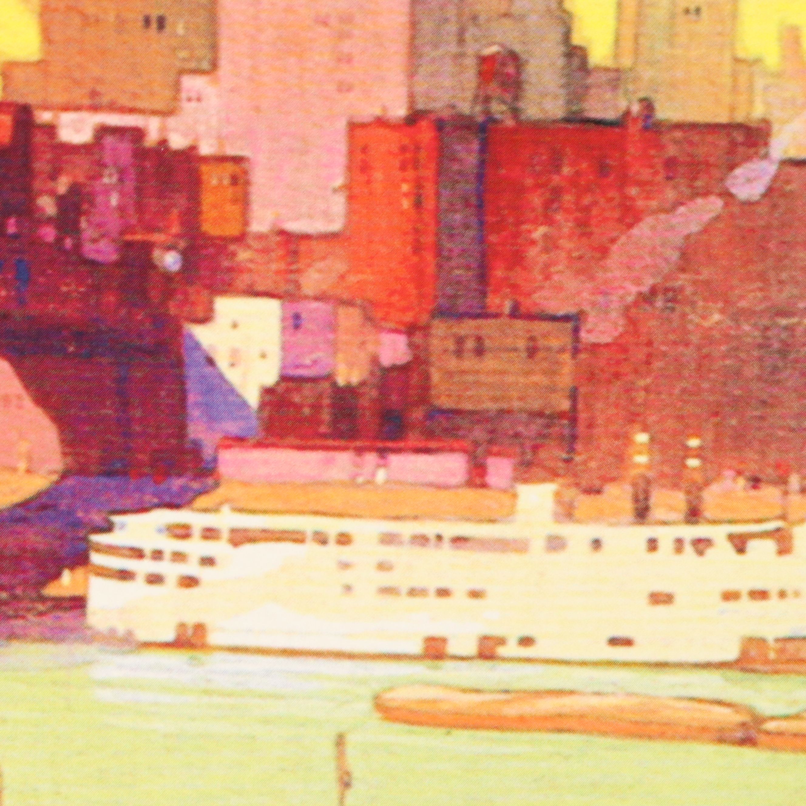 Offset Lithograph After Leslie Ragan of Cincinnati Skyline from River