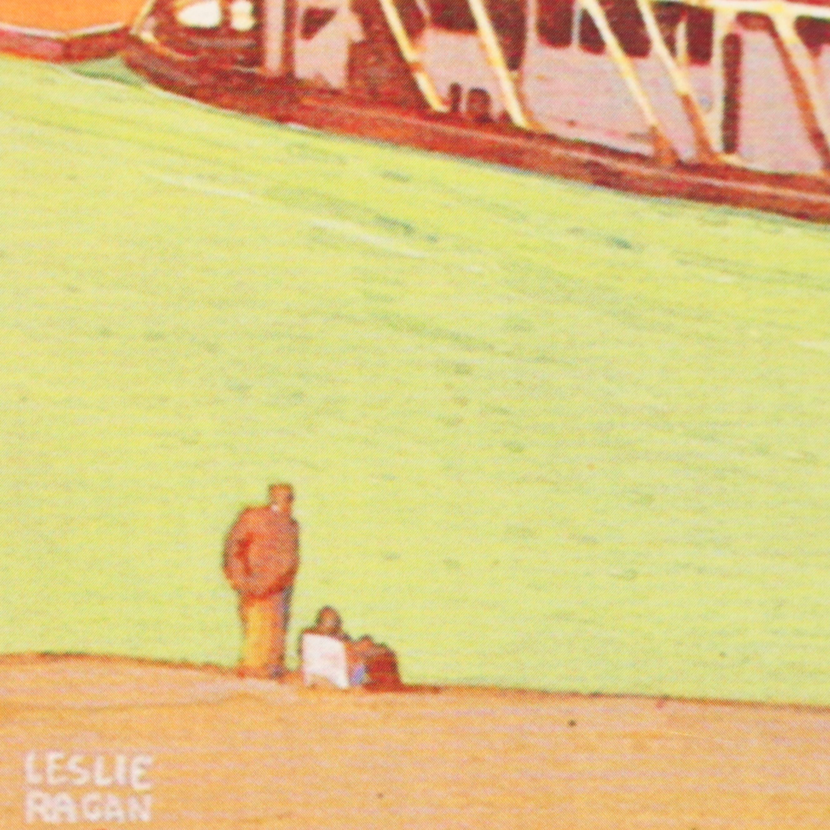 Offset Lithograph After Leslie Ragan of Cincinnati Skyline from River