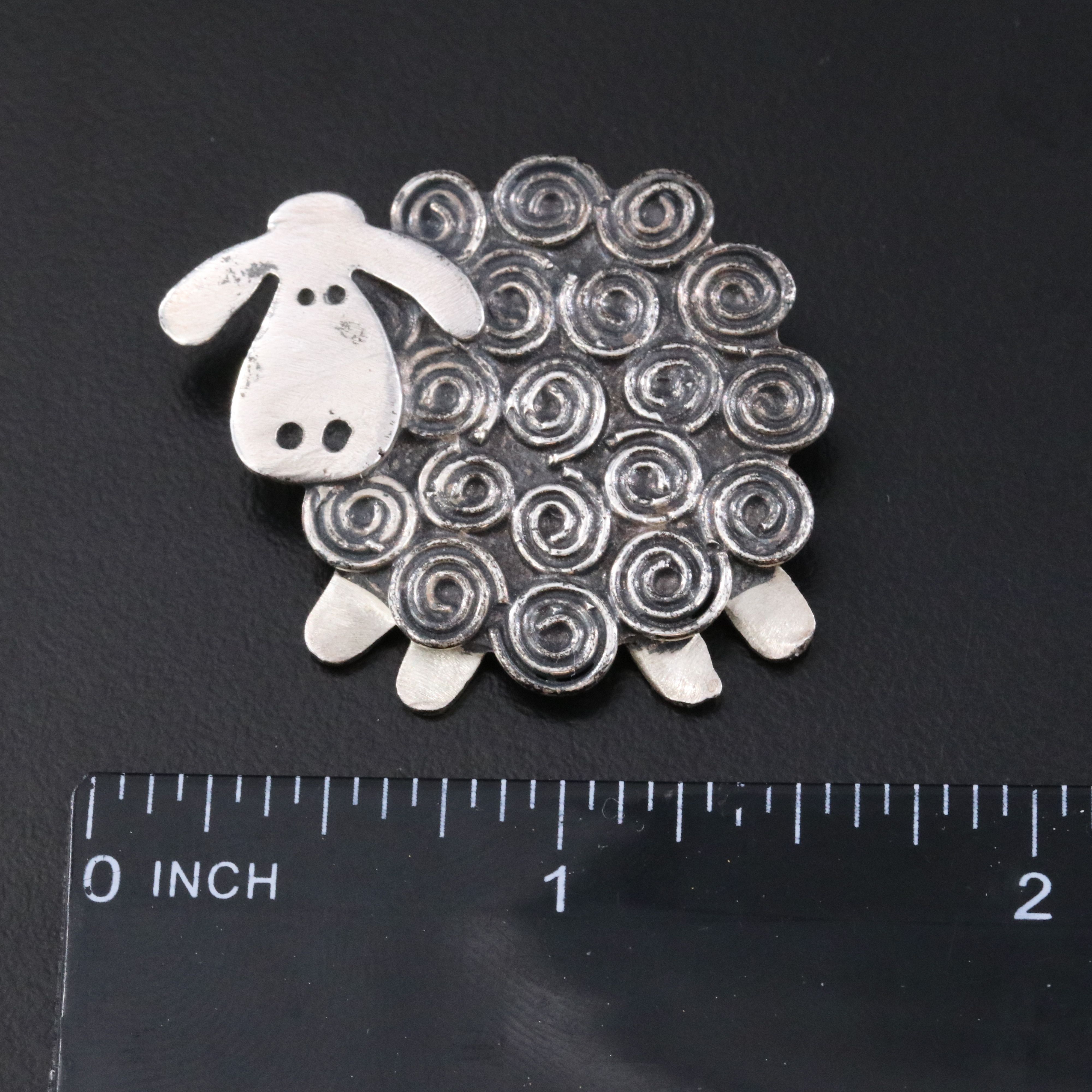 Kathy Bransfield "Lil' Fat Sheep" Sterling Brooch