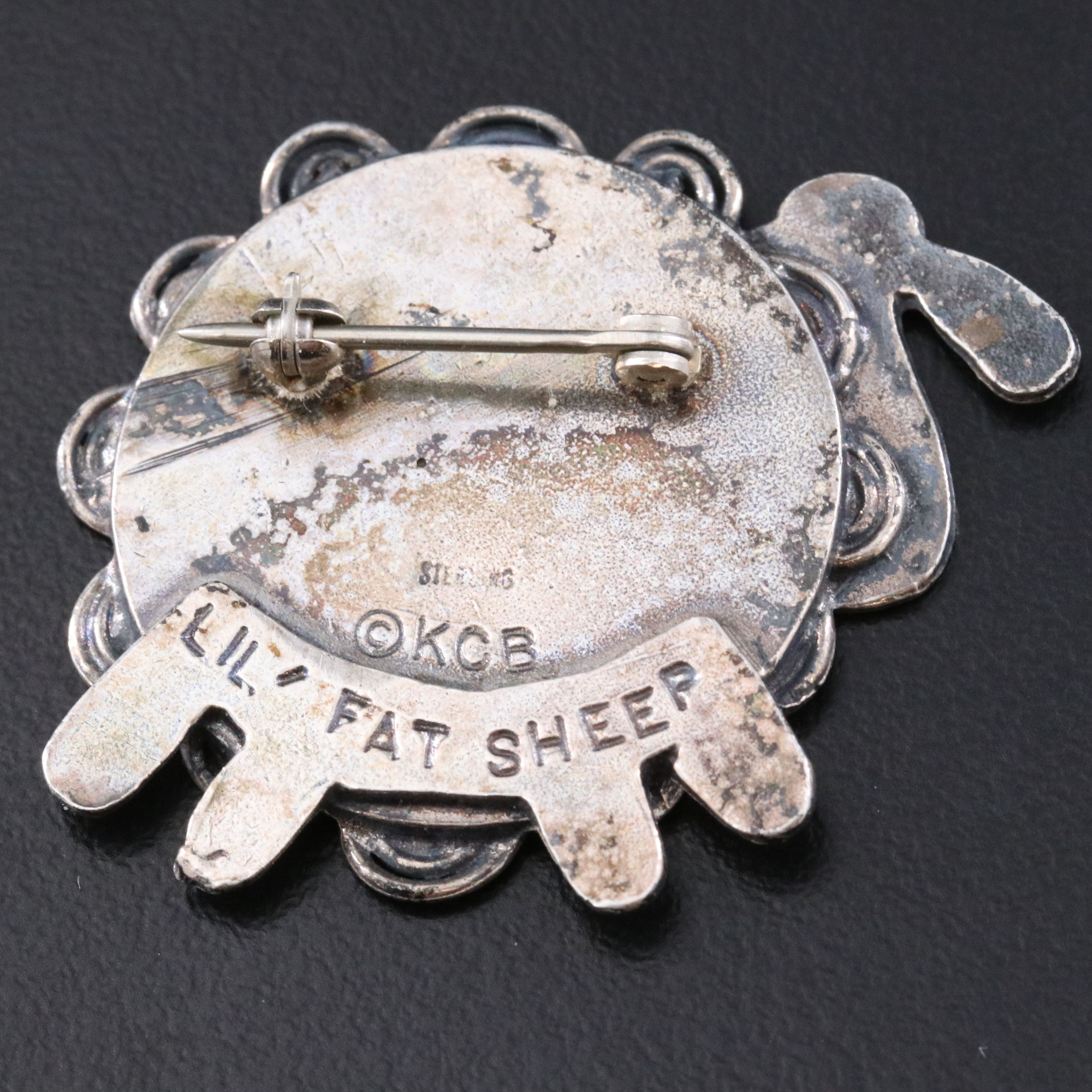Kathy Bransfield "Lil' Fat Sheep" Sterling Brooch