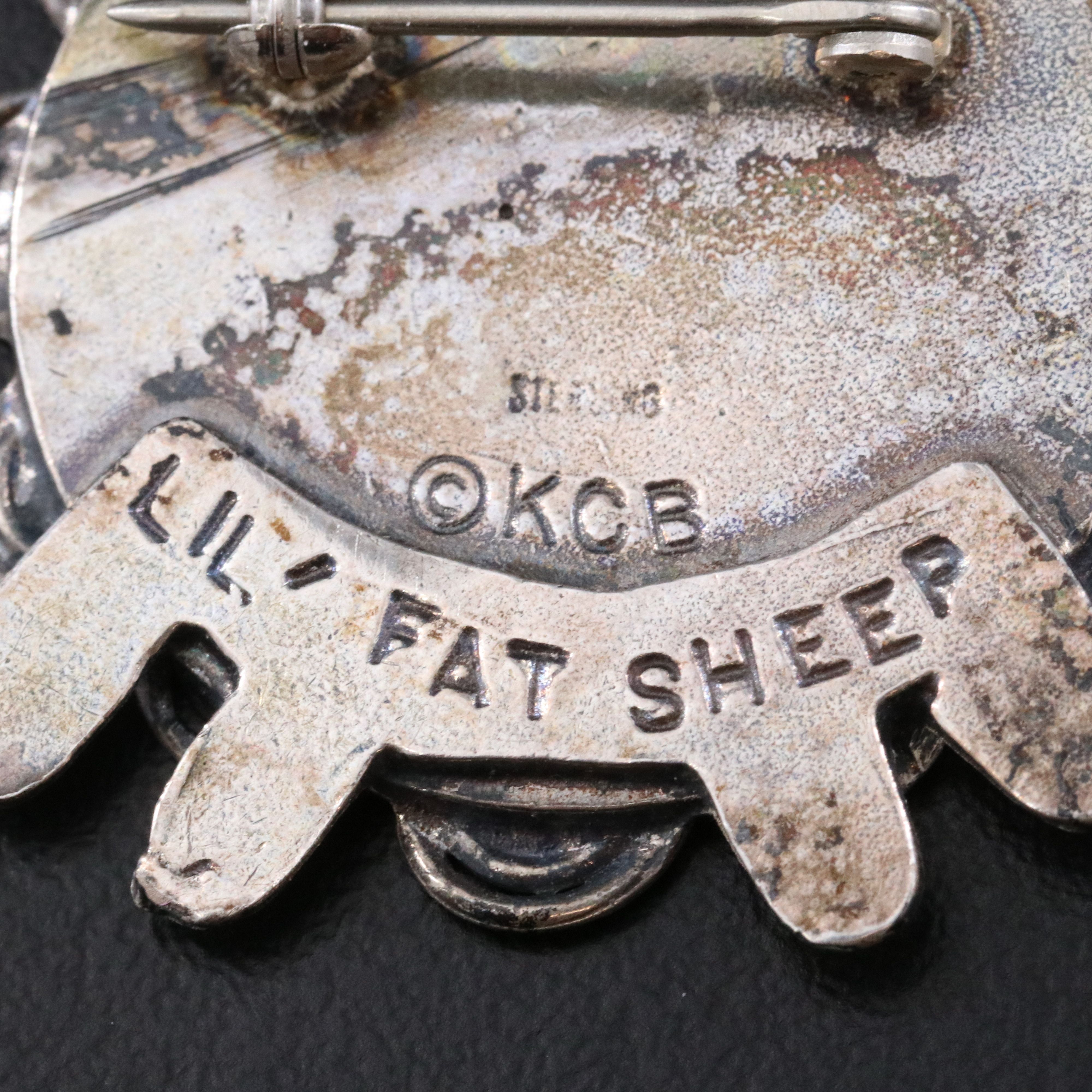 Kathy Bransfield "Lil' Fat Sheep" Sterling Brooch