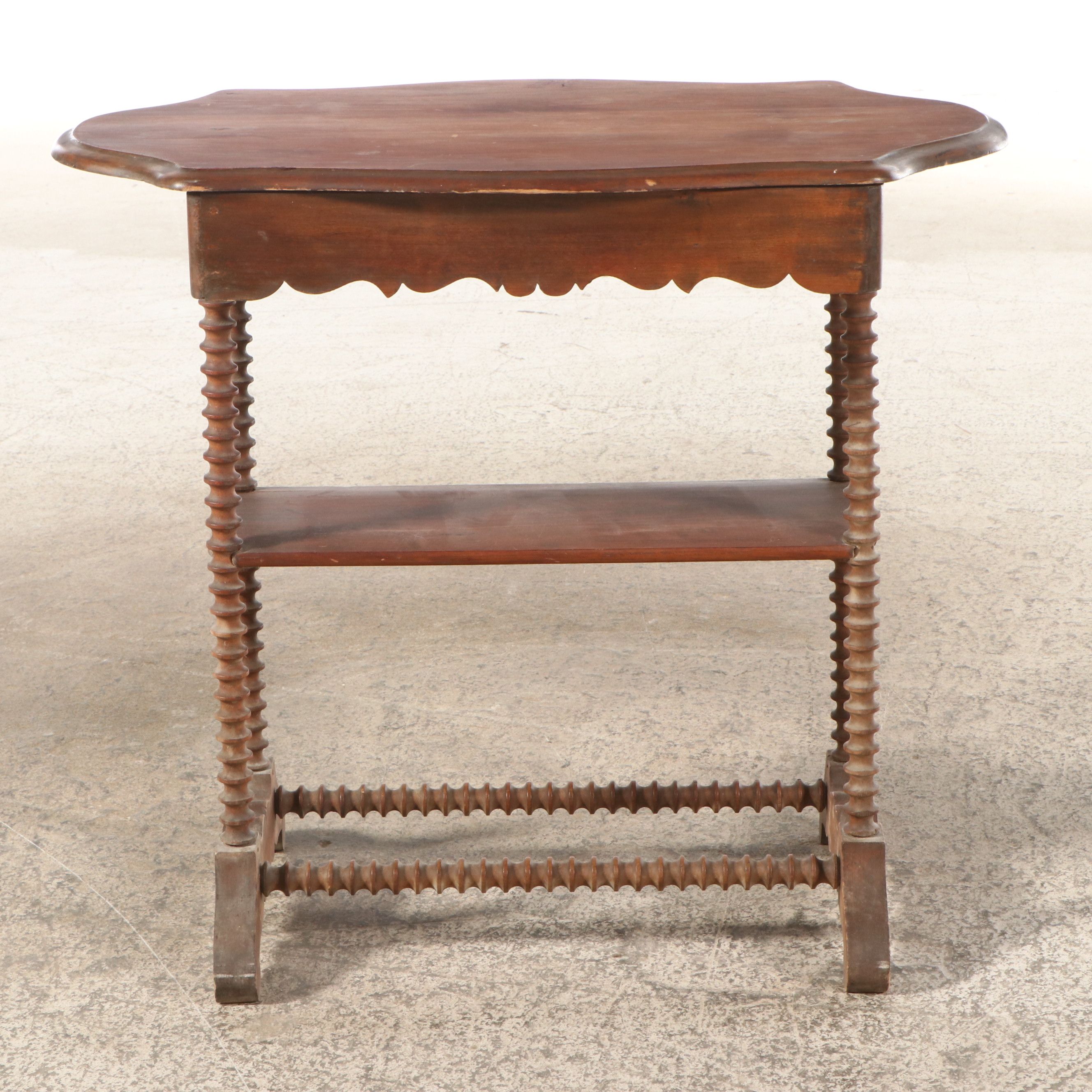 English Arts & Crafts Style Turned Bobbin Leg Table, Late 19th/Early 20th C.