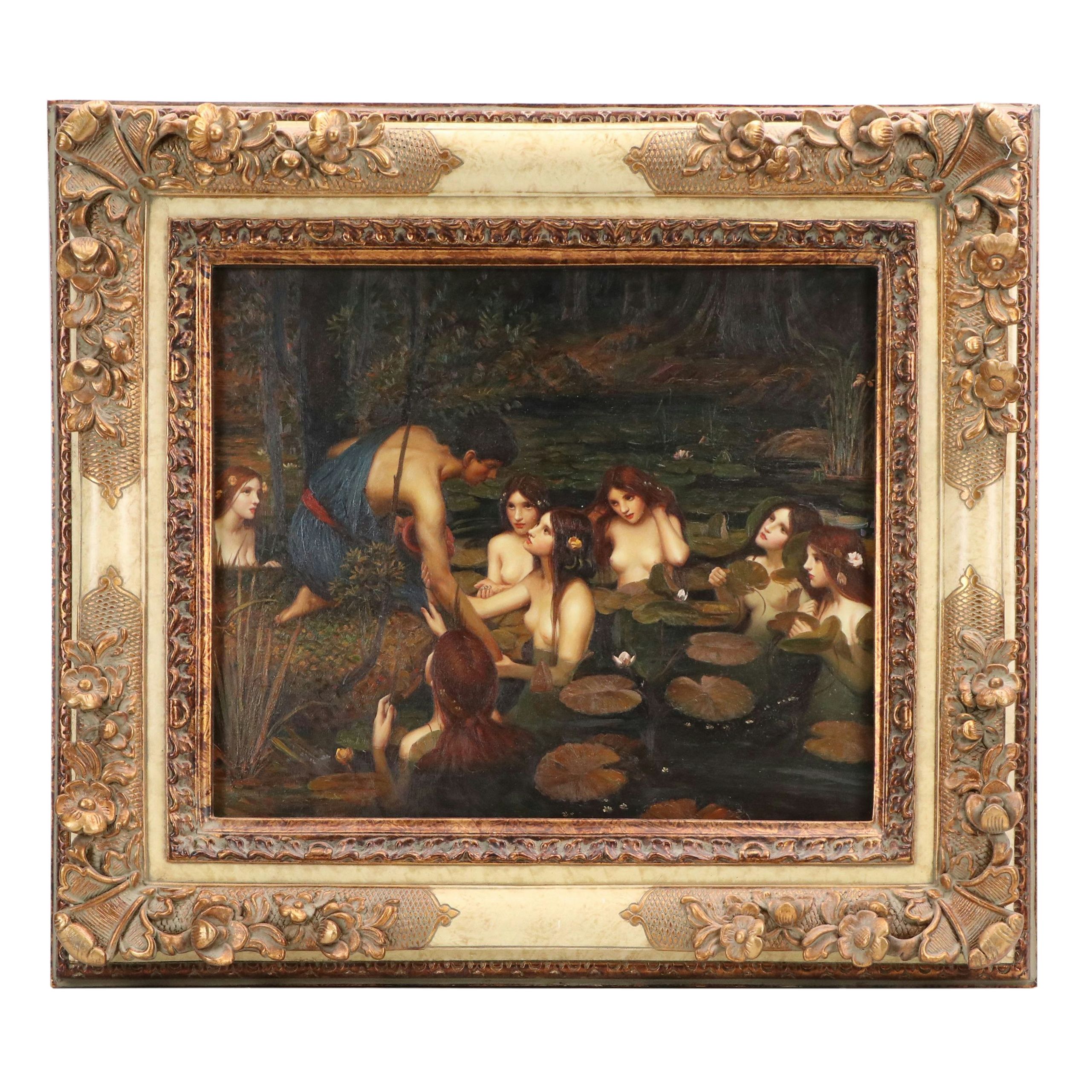 Copy Oil Painting After John William Waterhouse "Hylas and the Nymphs"