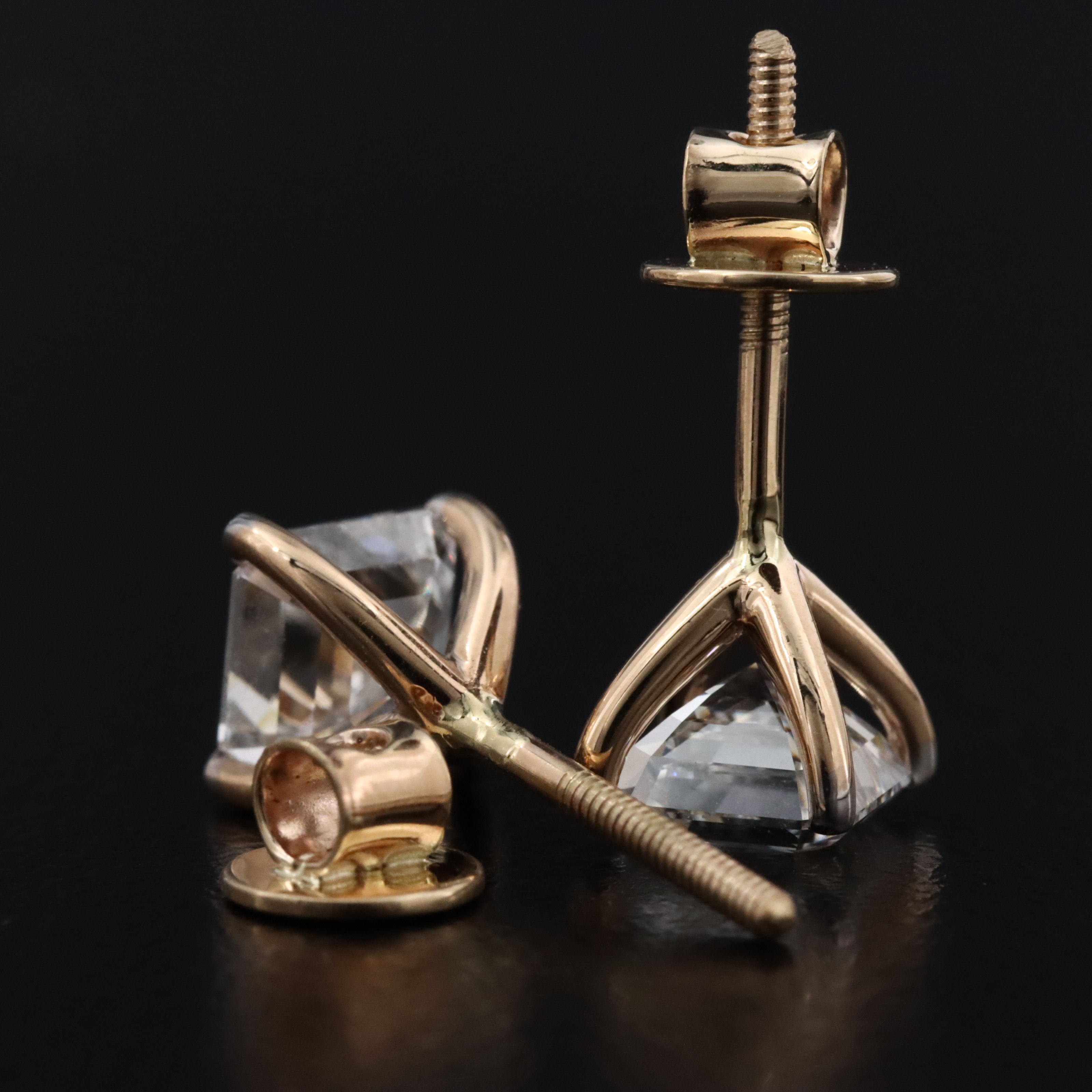 14K 2.15 CTW Lab Grown Diamond Stud Earrings with IGI Report