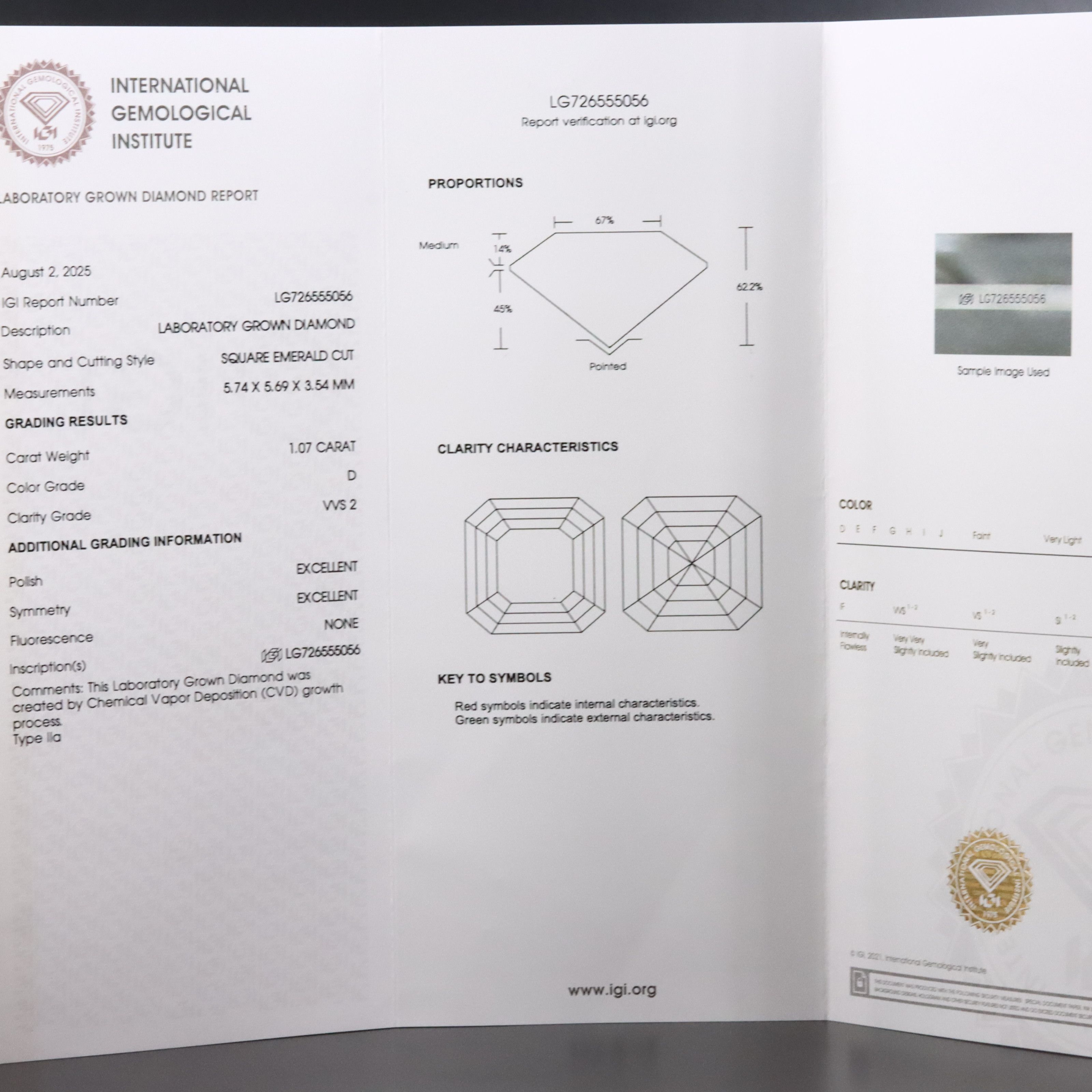 14K 2.15 CTW Lab Grown Diamond Stud Earrings with IGI Report