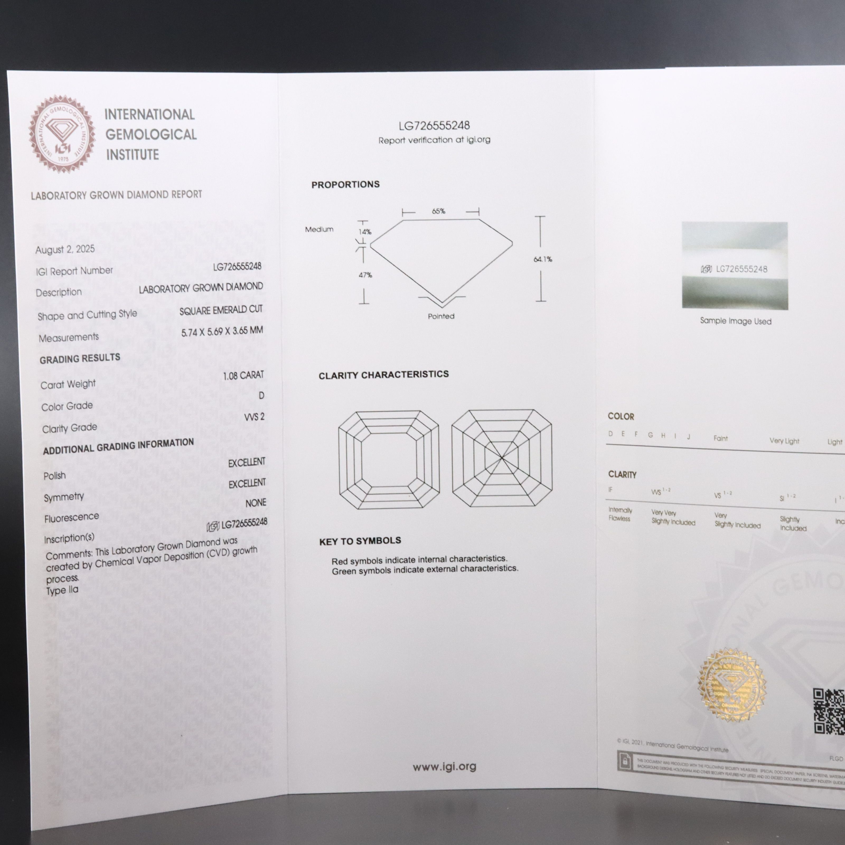 14K 2.15 CTW Lab Grown Diamond Stud Earrings with IGI Report