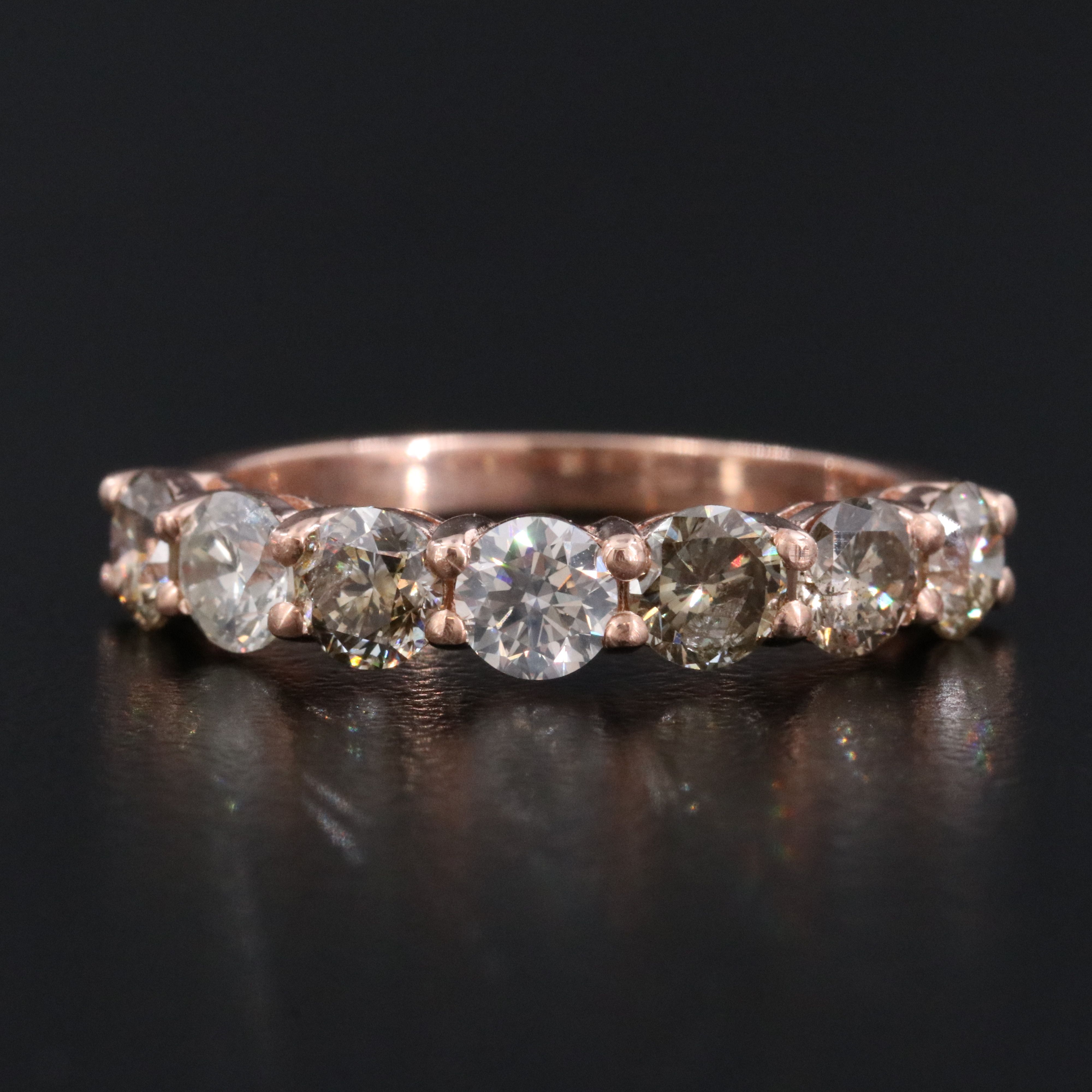 14K Rose Gold 2.08 CTW Diamond Ring with IGI Jewelry Report