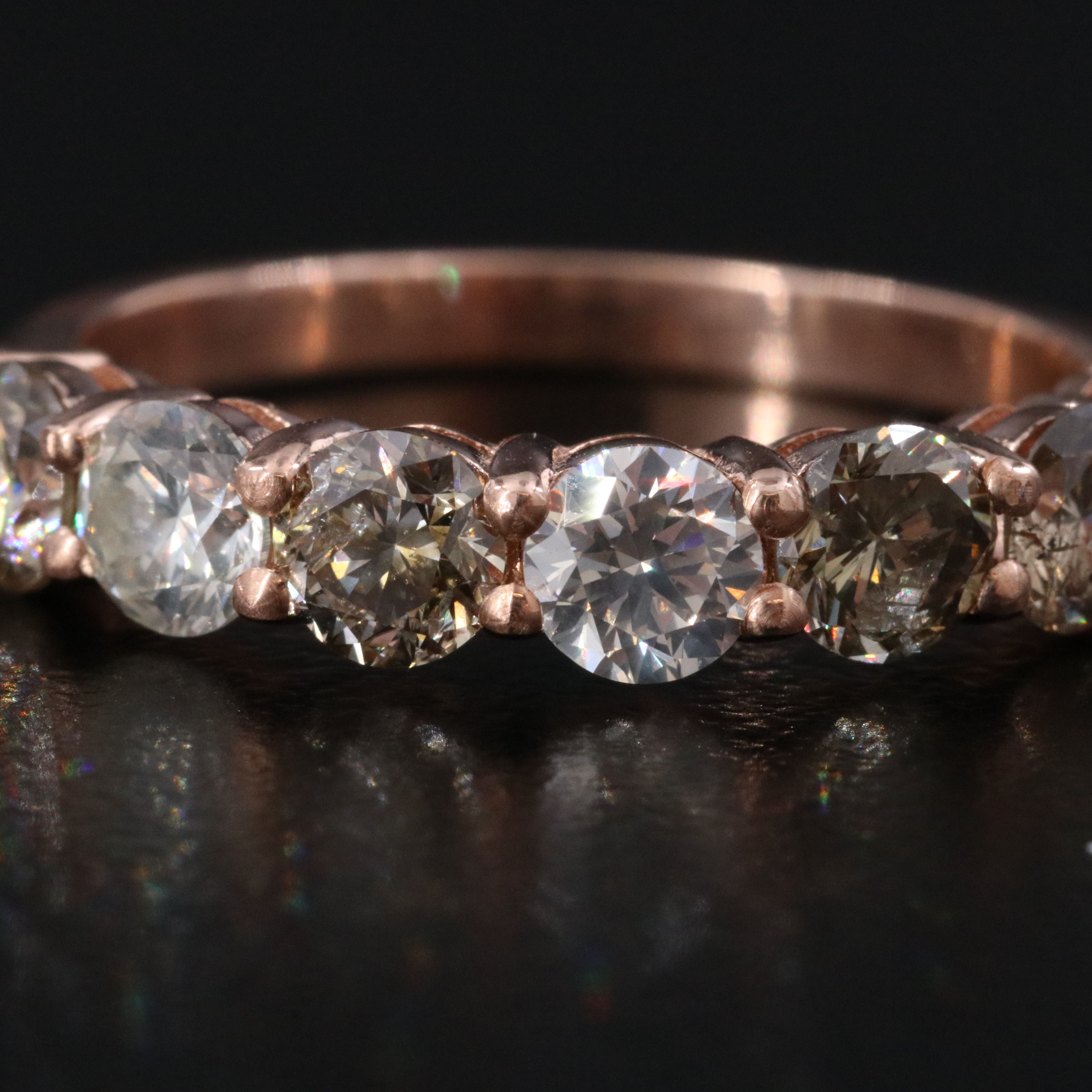 14K Rose Gold 2.08 CTW Diamond Ring with IGI Jewelry Report