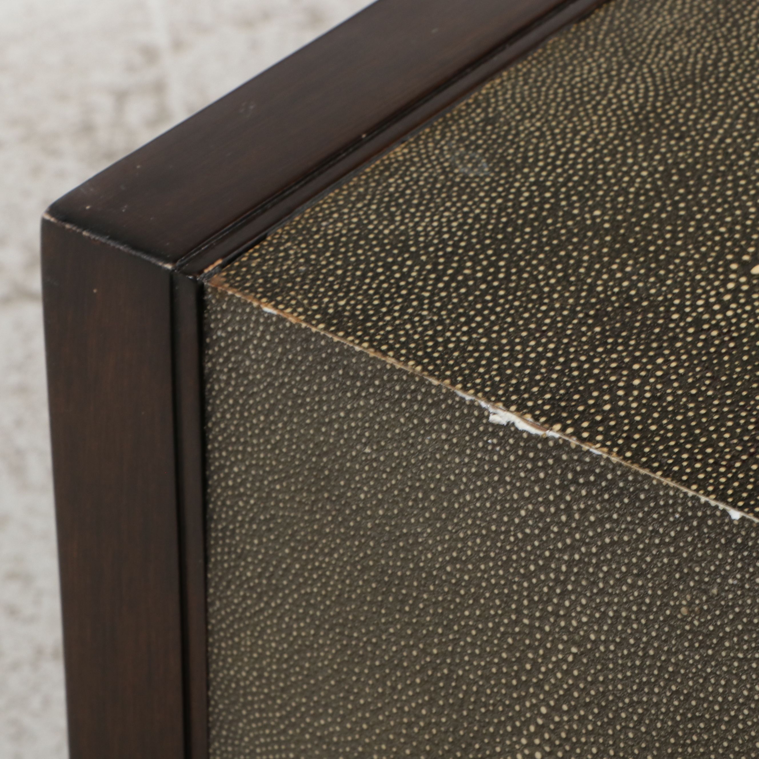 Woodbridge Furniture "Savoye" Faux Shagreen and Walnut Cocktail Table