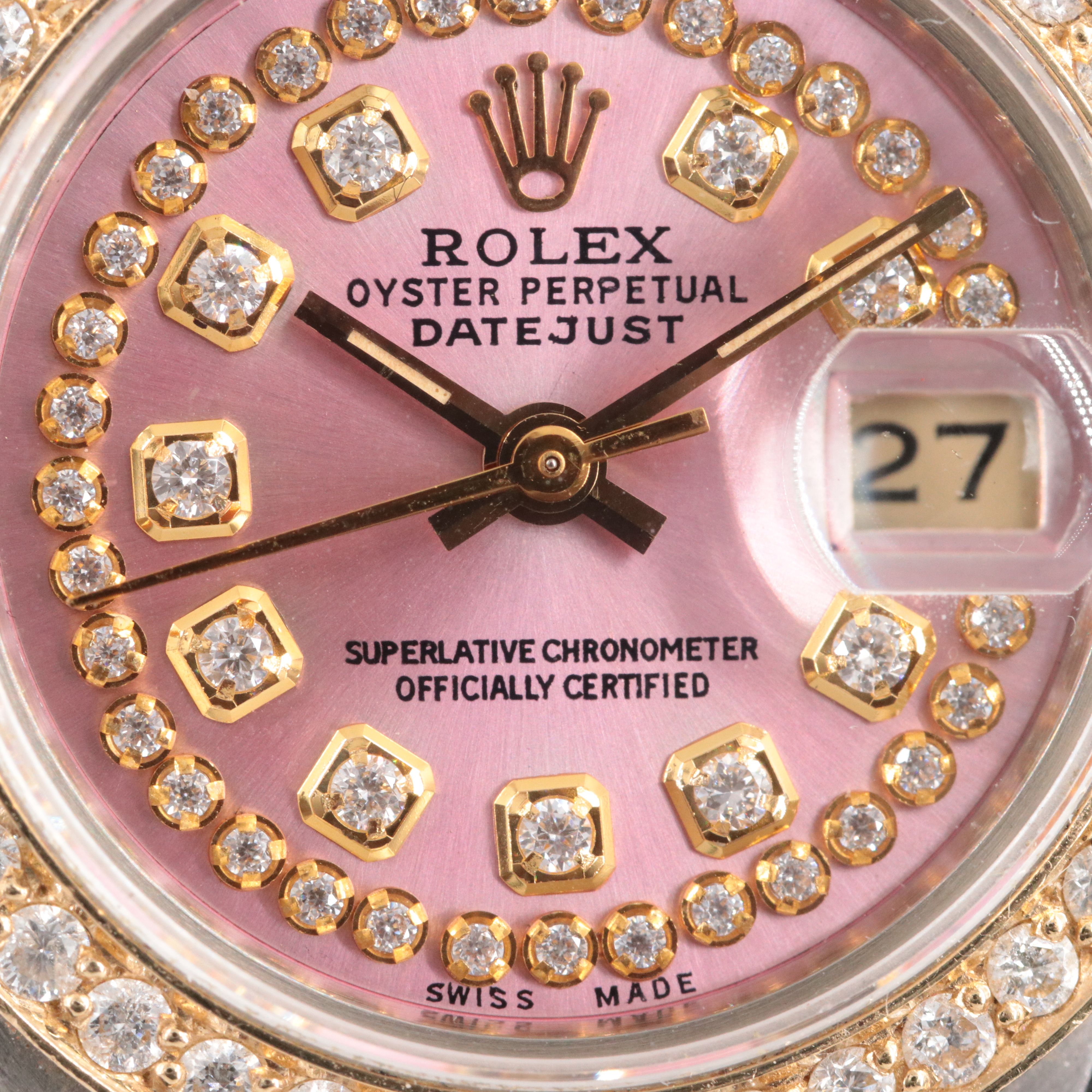 1984 Rolex Custom Pink Diamond Dial & Bezel Datejust Watch