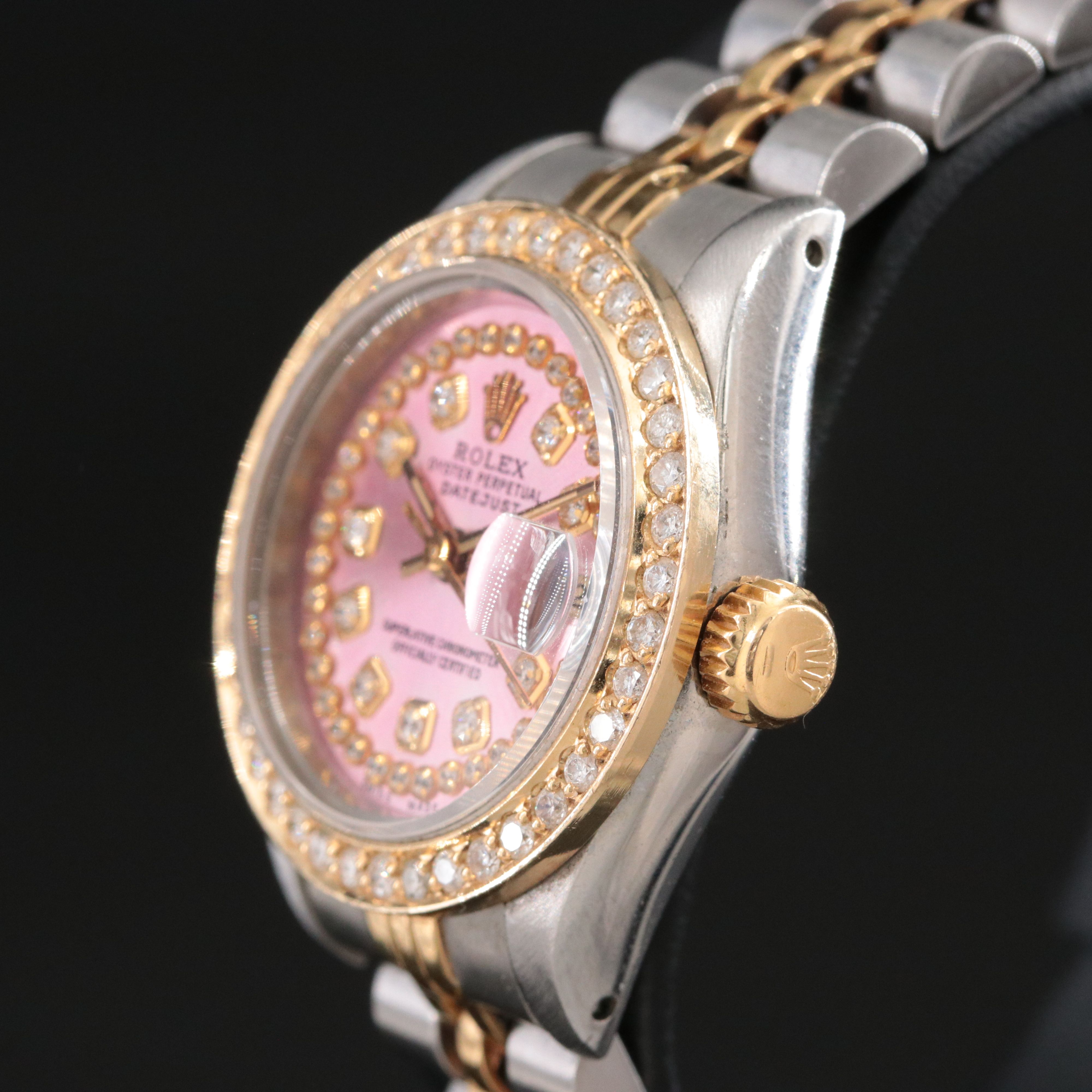 1984 Rolex Custom Pink Diamond Dial & Bezel Datejust Watch