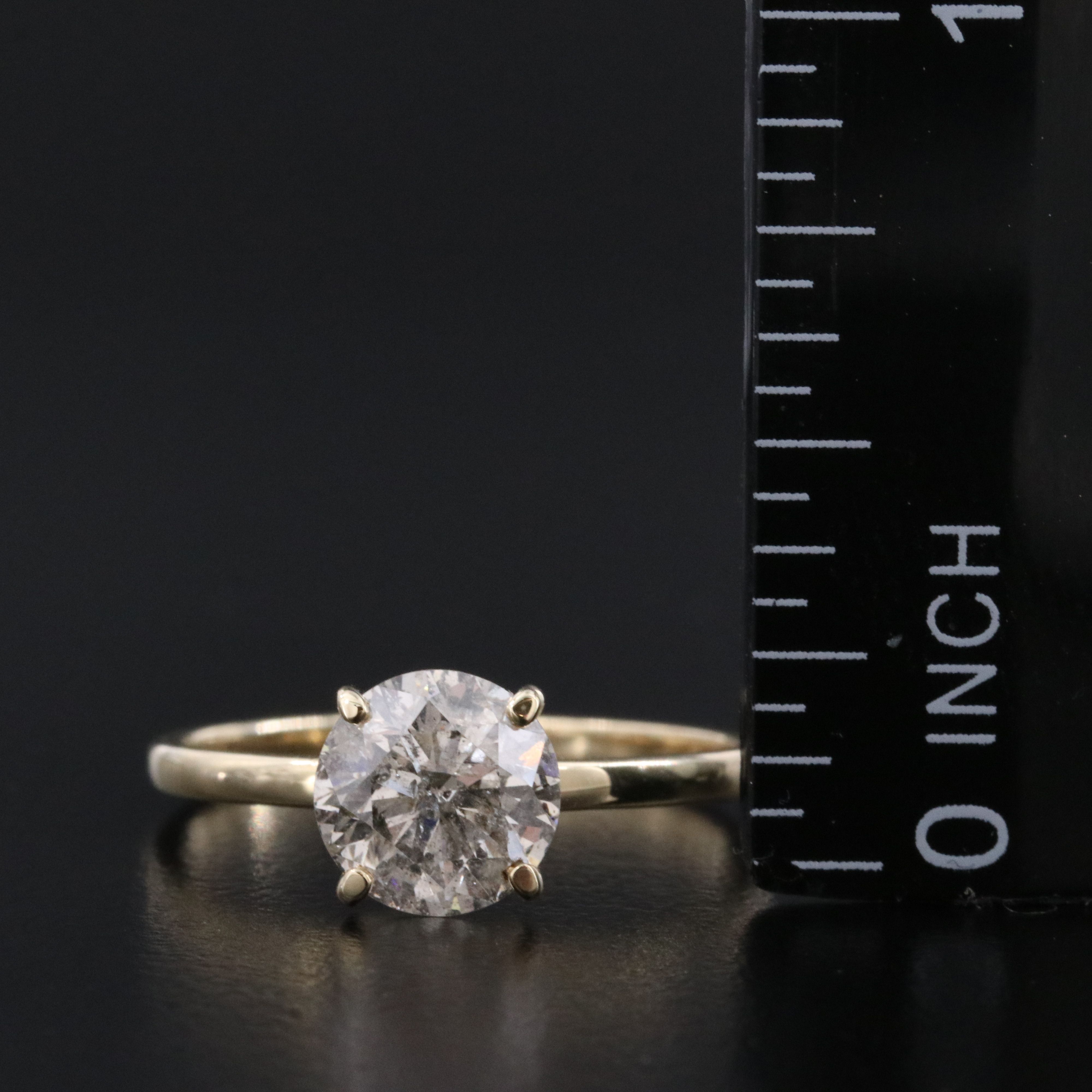 14K 1.57 CT Diamond Solitaire Ring with IGI Jewelry Report