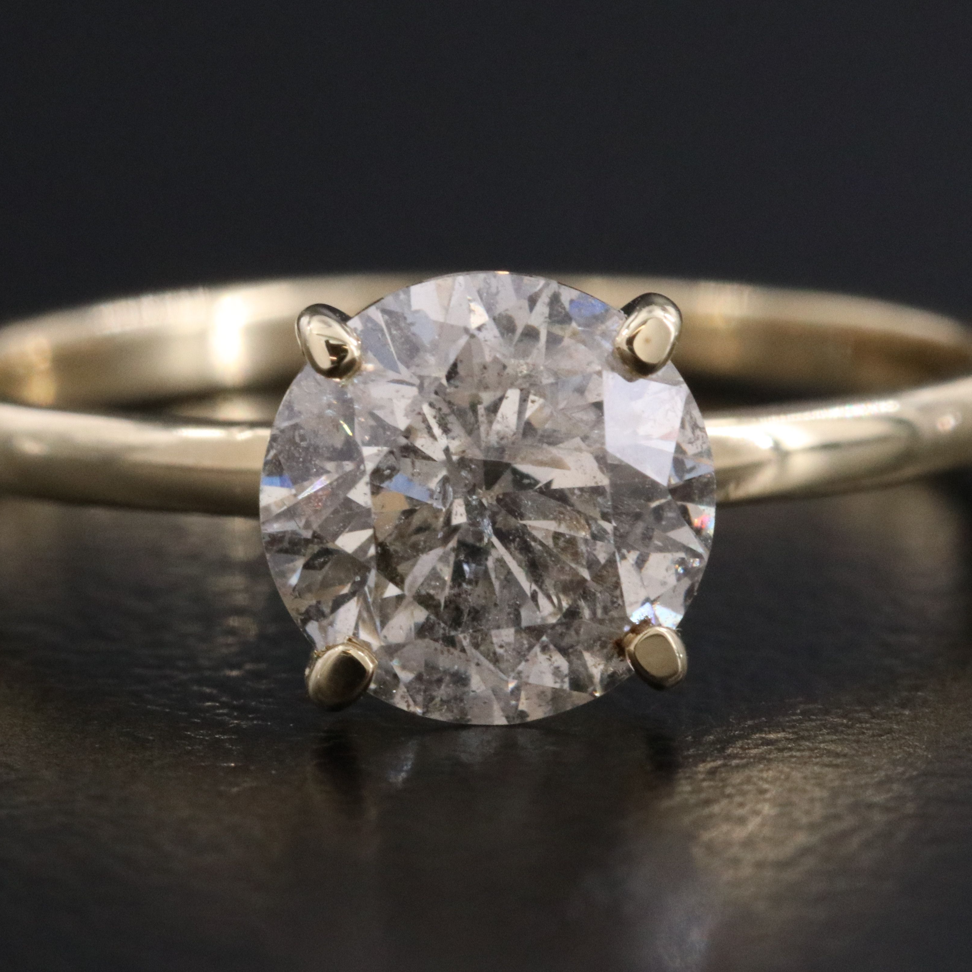 14K 1.57 CT Diamond Solitaire Ring with IGI Jewelry Report