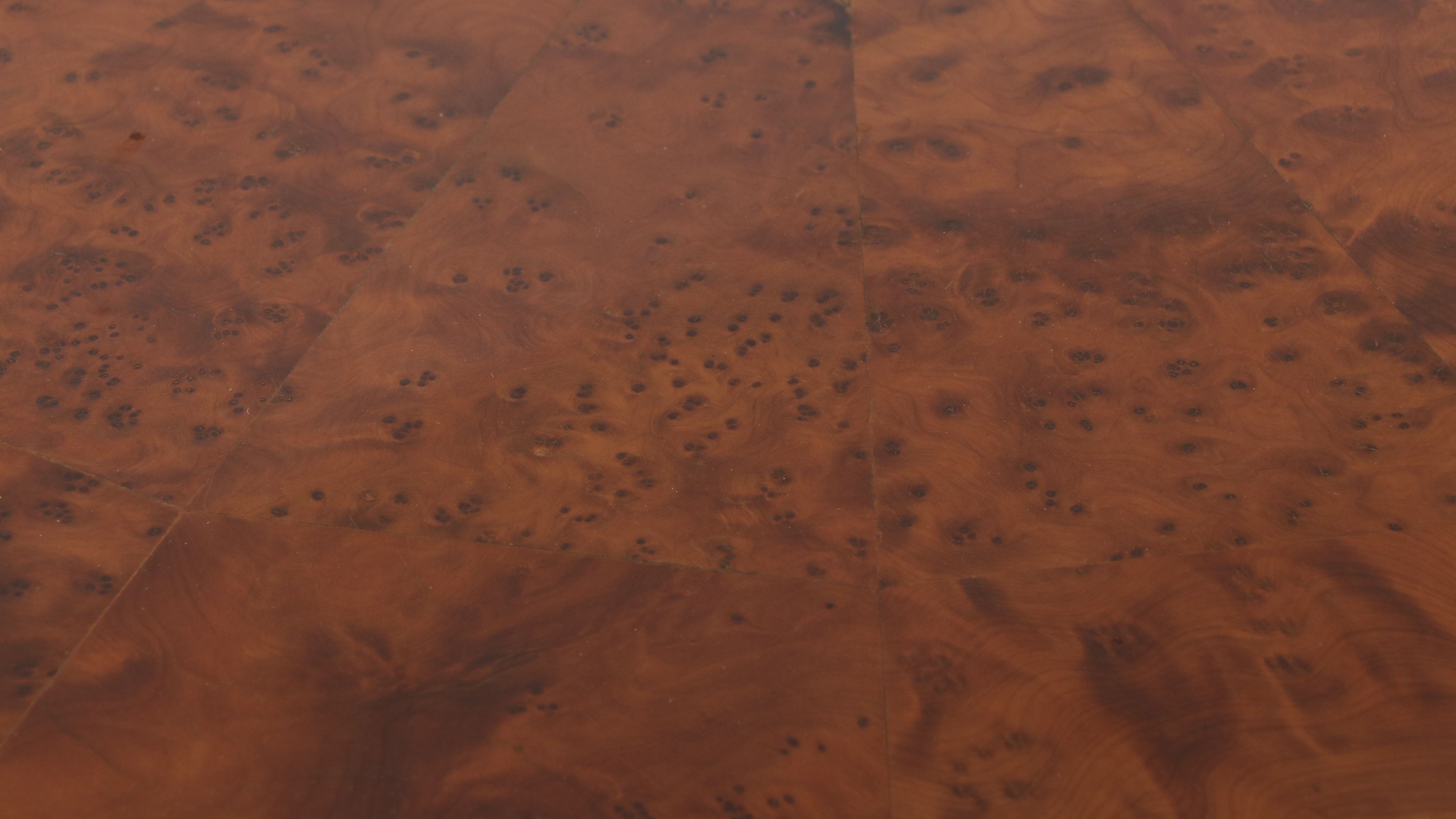 Art Deco Style Burl Wood Pedestal Side Table