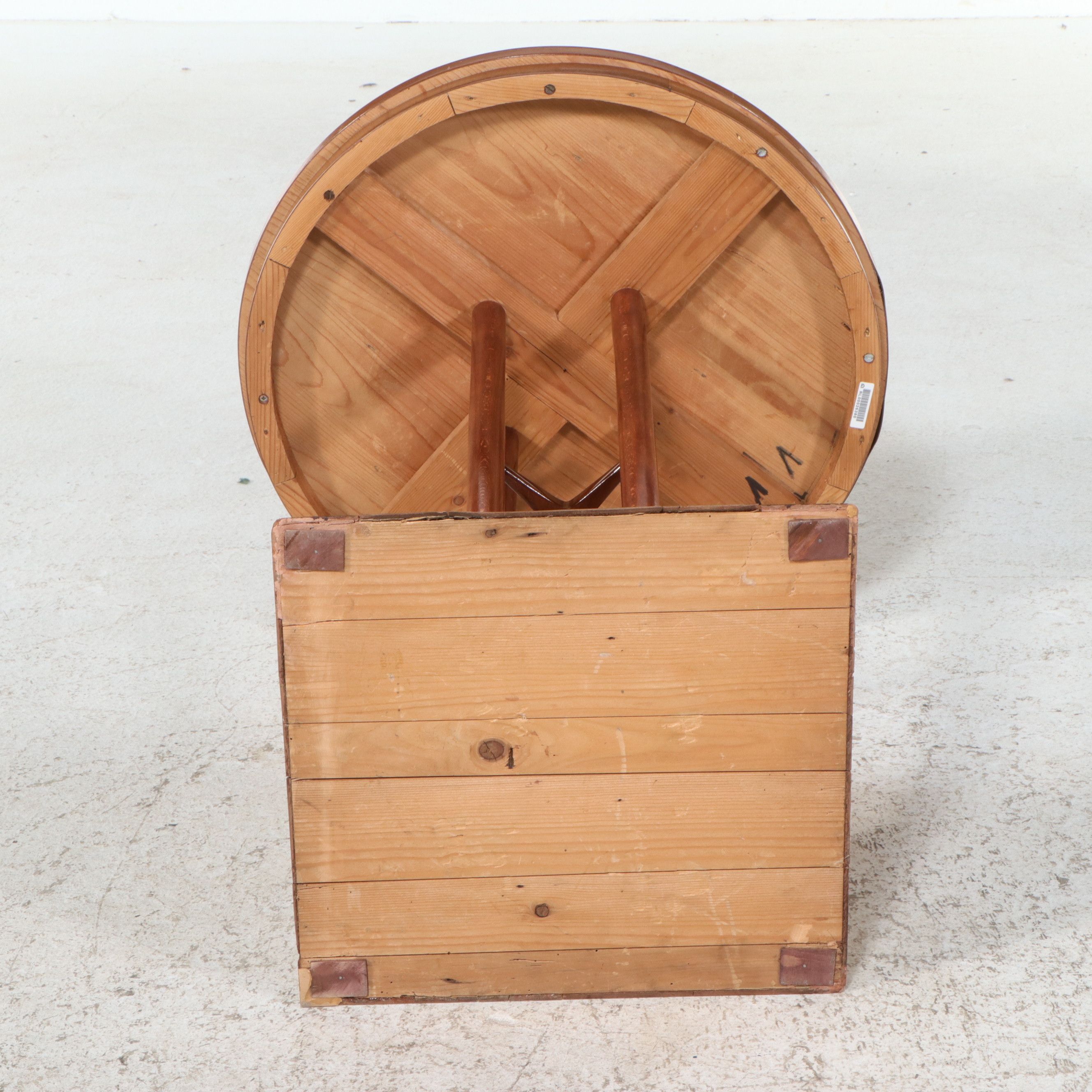 Art Deco Style Burl Wood Pedestal Side Table