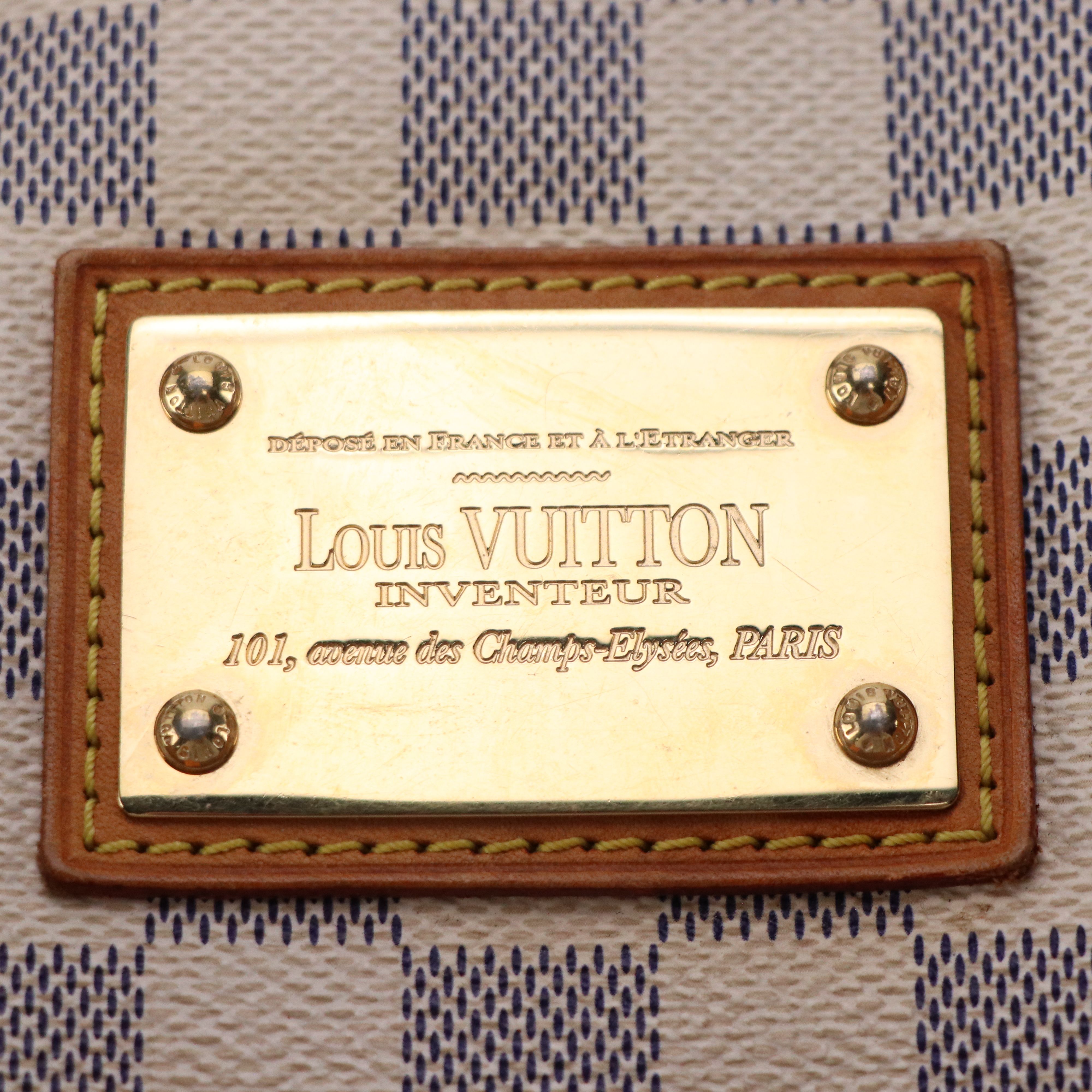 Louis Vuitton Hampstead PM Tote in Damier Azur Canvas and Leather