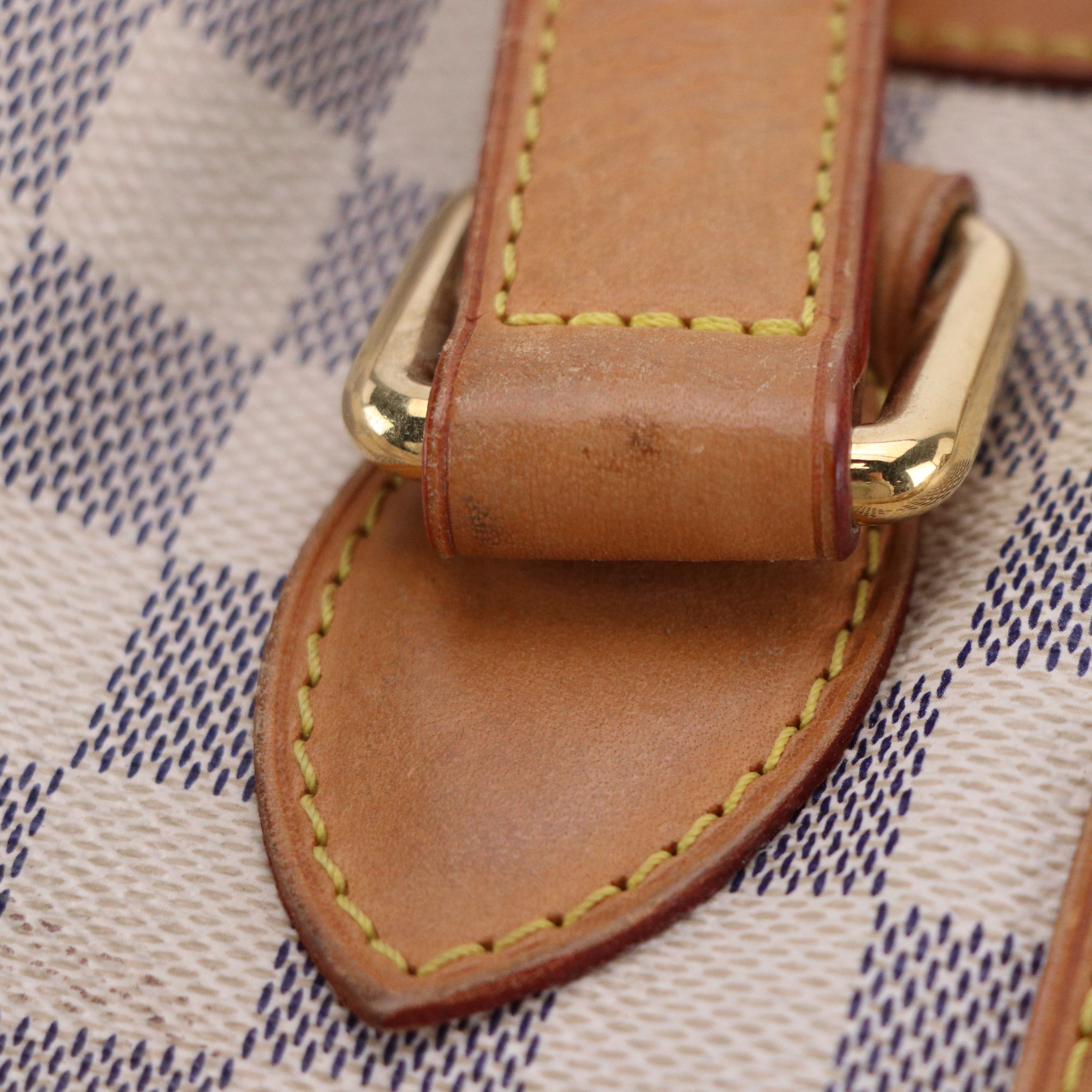 Louis Vuitton Hampstead PM Tote in Damier Azur Canvas and Leather