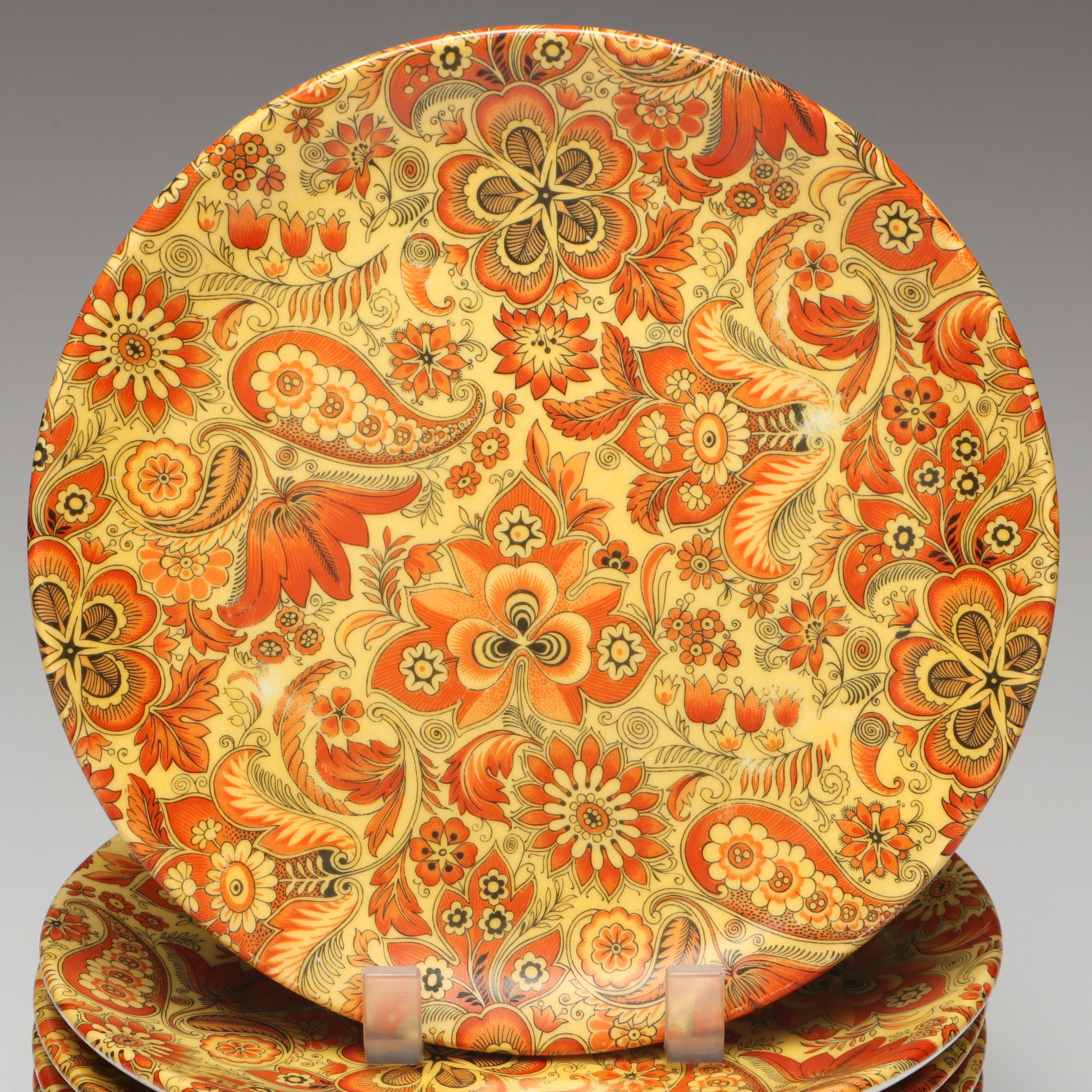 Japanese Satsuma Style "Thousand Flower" Bowl with Limoges Porcelain Plates