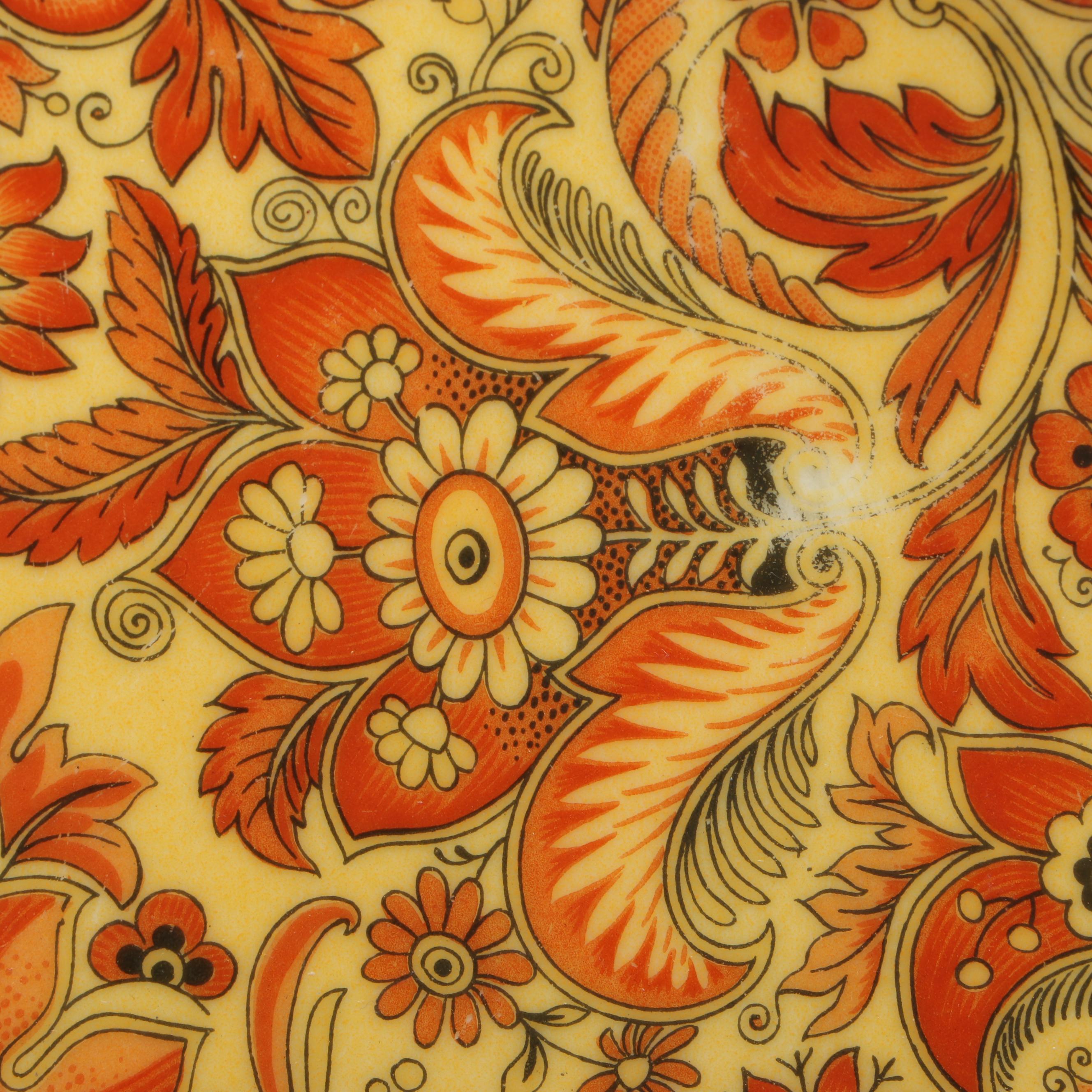 Japanese Satsuma Style "Thousand Flower" Bowl with Limoges Porcelain Plates