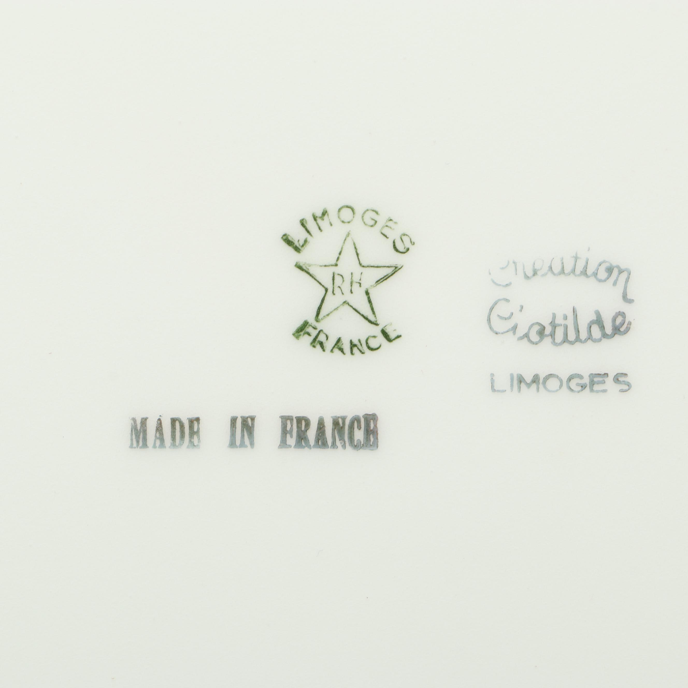 Japanese Satsuma Style "Thousand Flower" Bowl with Limoges Porcelain Plates