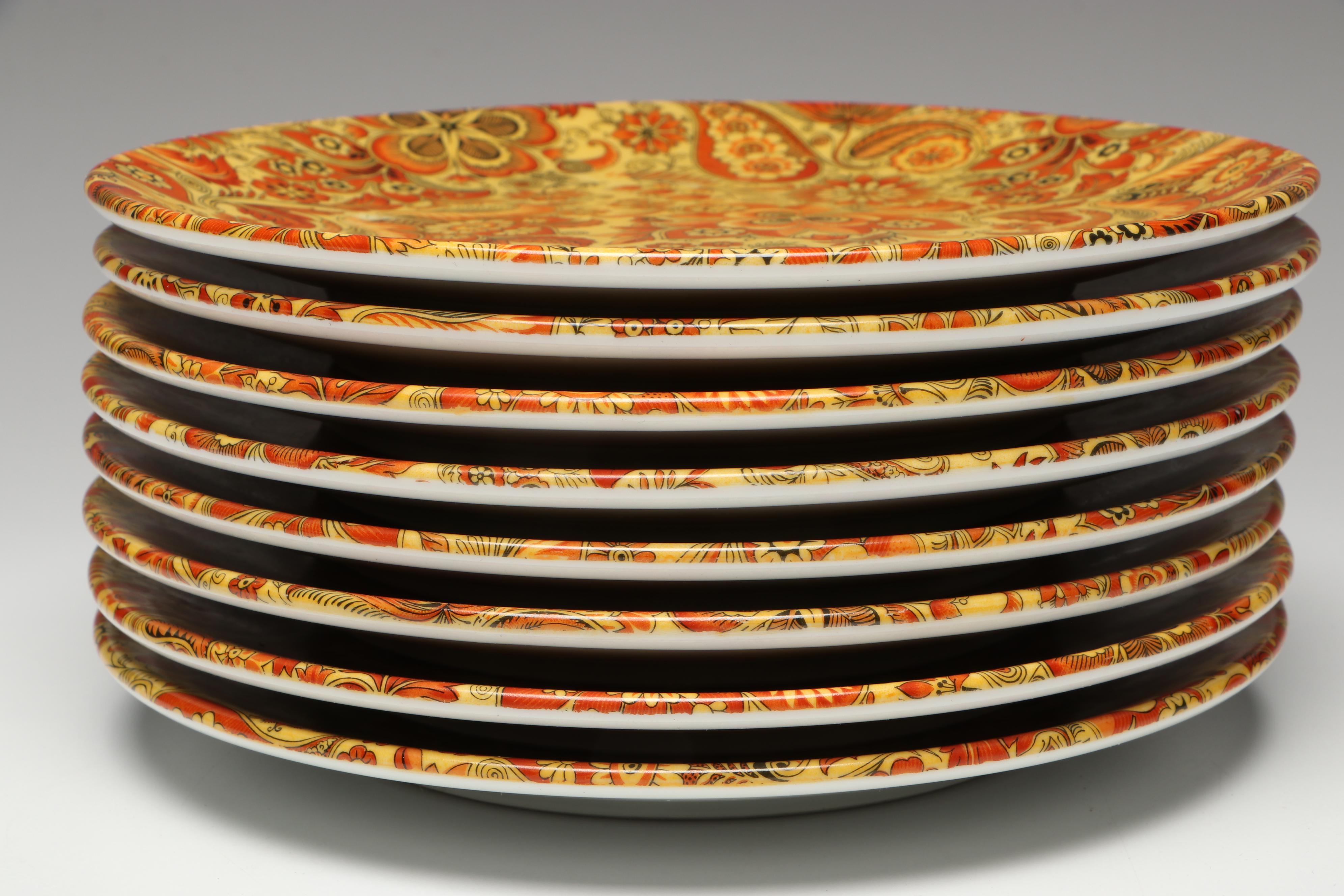 Japanese Satsuma Style "Thousand Flower" Bowl with Limoges Porcelain Plates