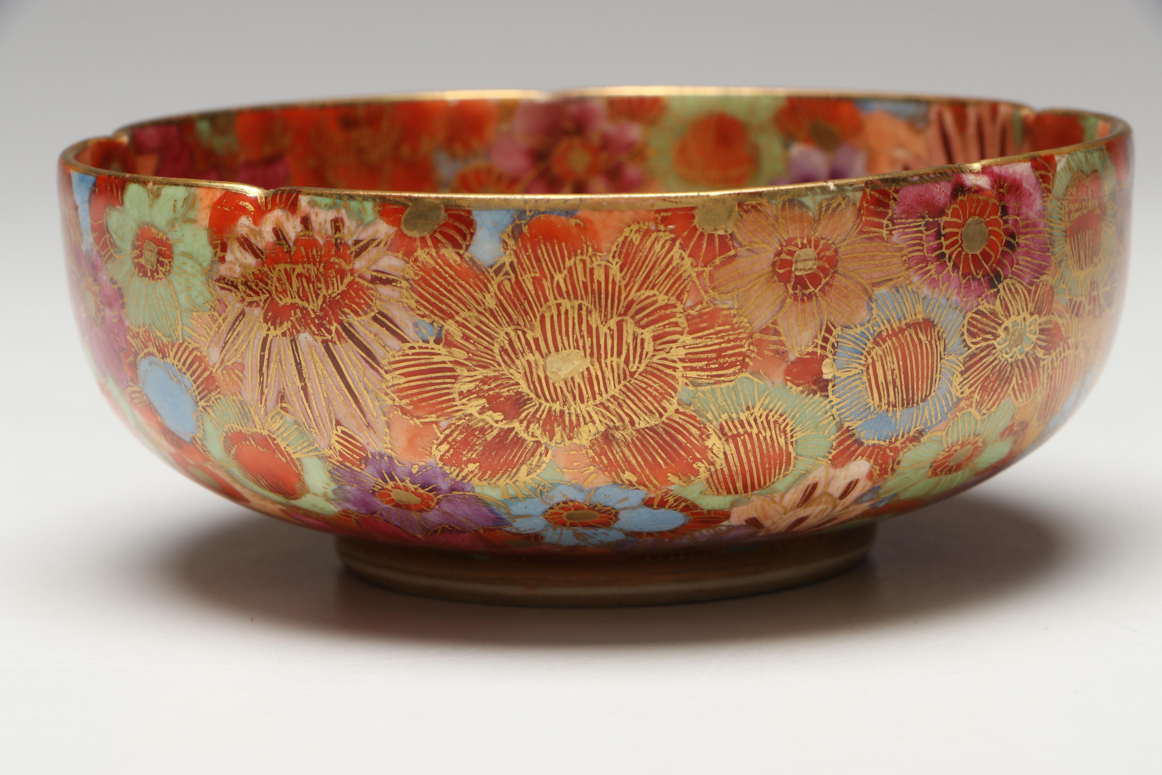 Japanese Satsuma Style "Thousand Flower" Bowl with Limoges Porcelain Plates