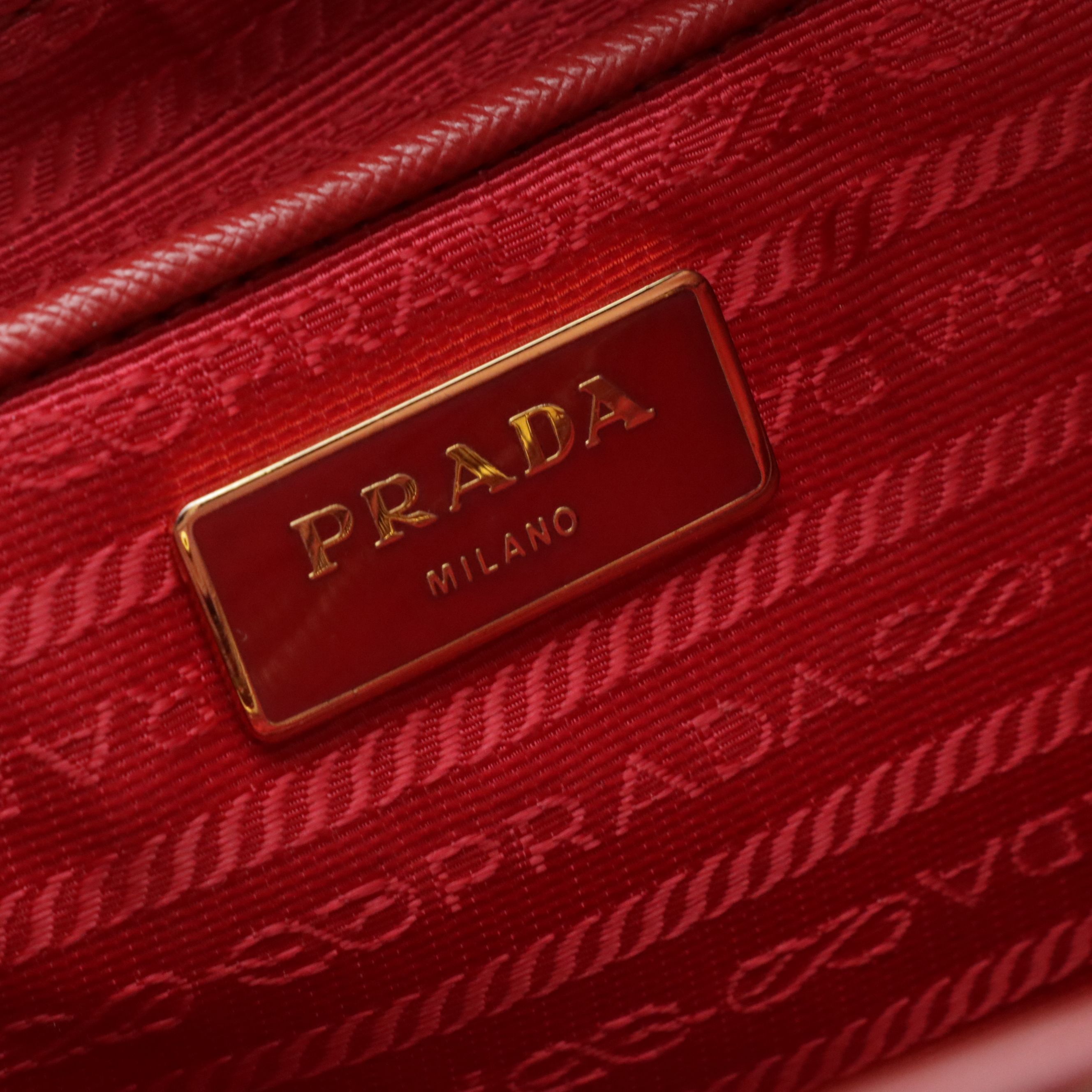 Prada Two-Way Shopping Tote in Bicolor Saffiano Lux Leather