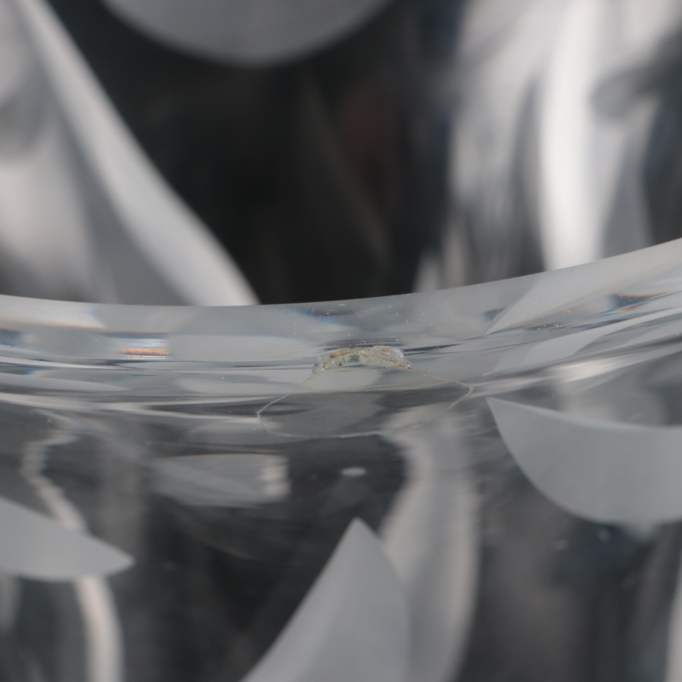 Pair of Etched Leaf Glass Vases