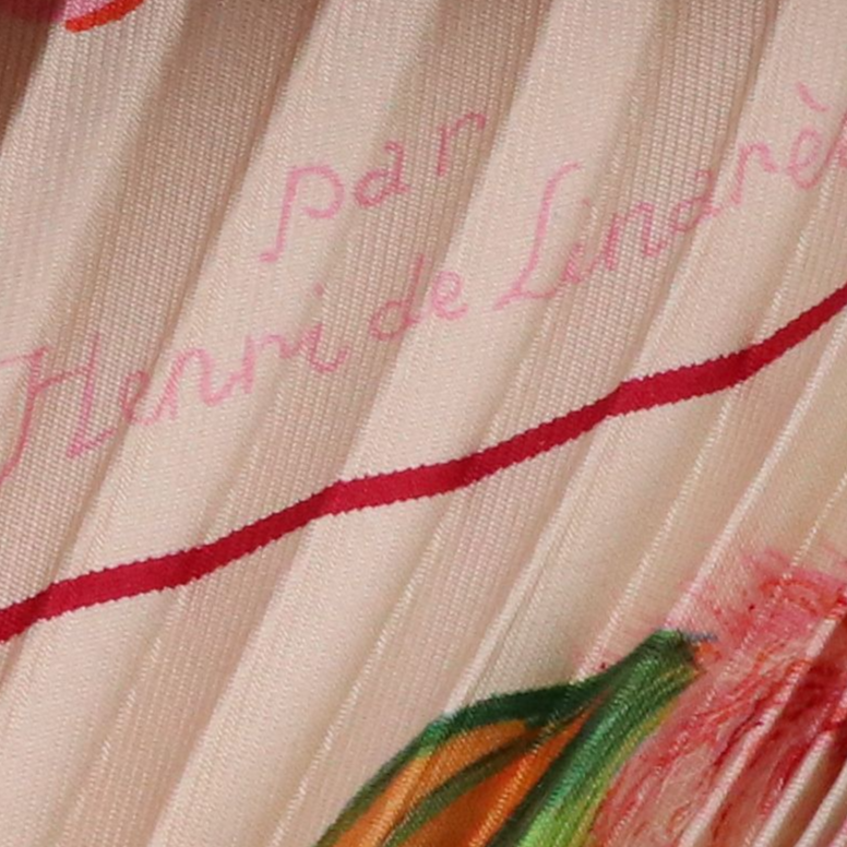 Hermès "Plumes" Plissé Scarf 90 in Silk Twill with Box