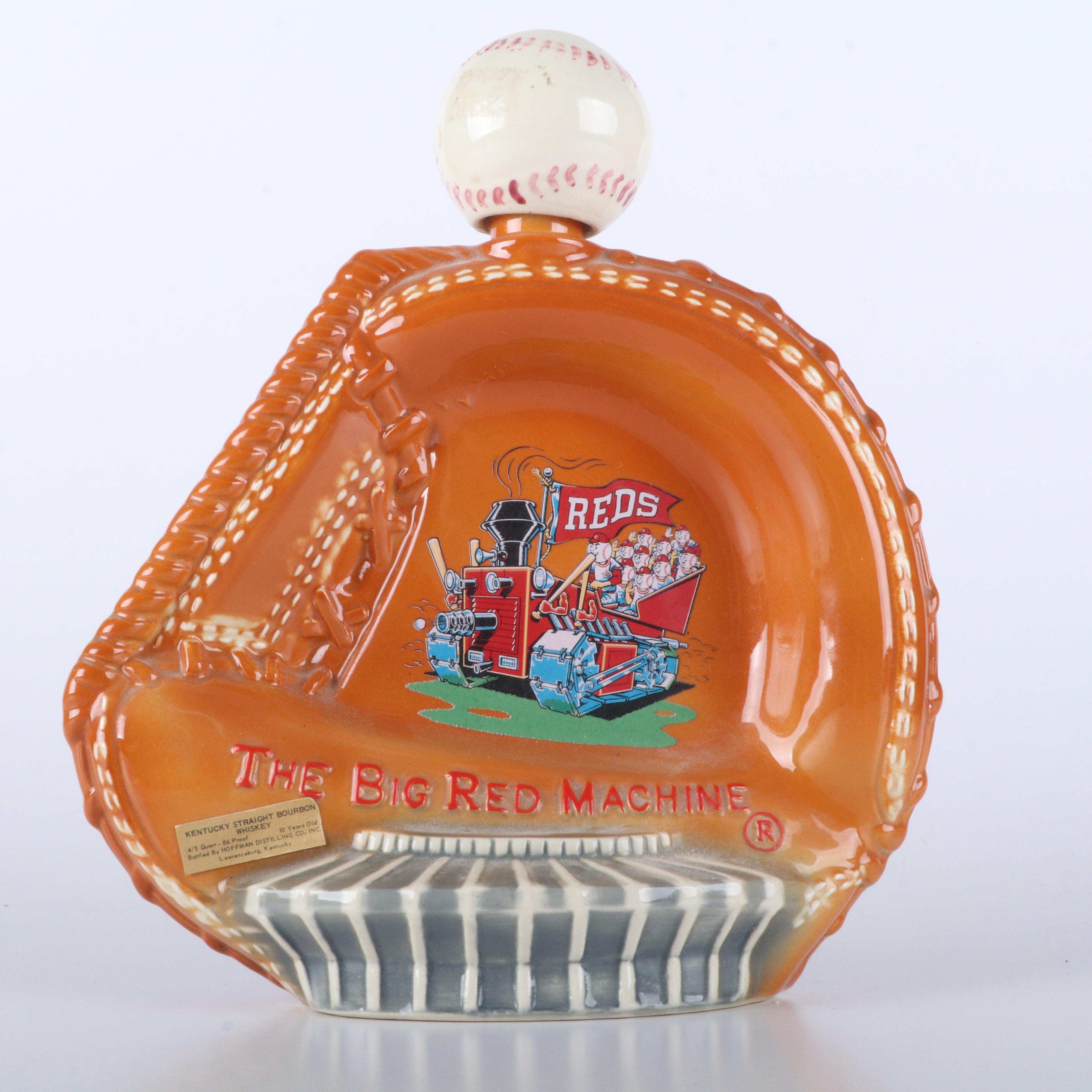 Hoffman Distilling Ceramic Cincinnati Reds Decanter, 1973