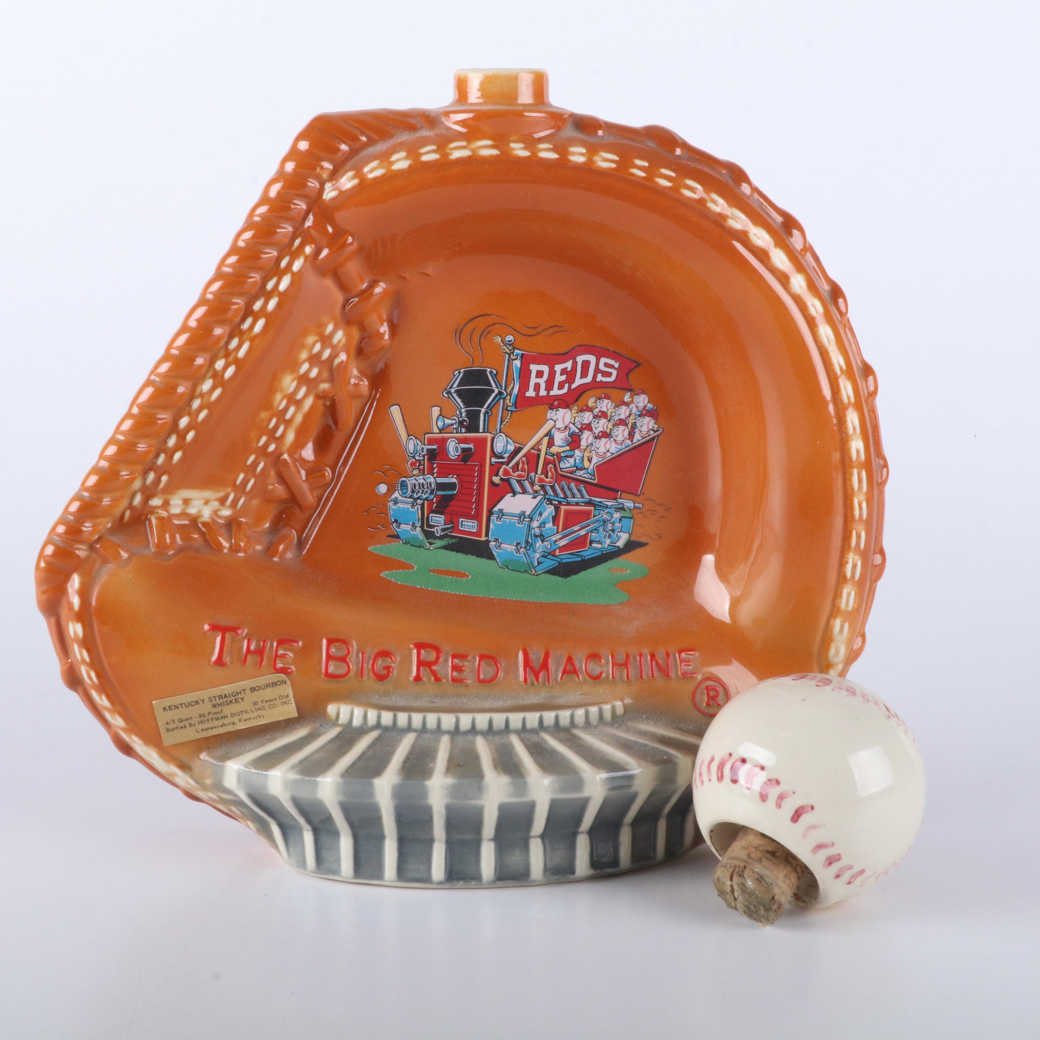 Hoffman Distilling Ceramic Cincinnati Reds Decanter, 1973