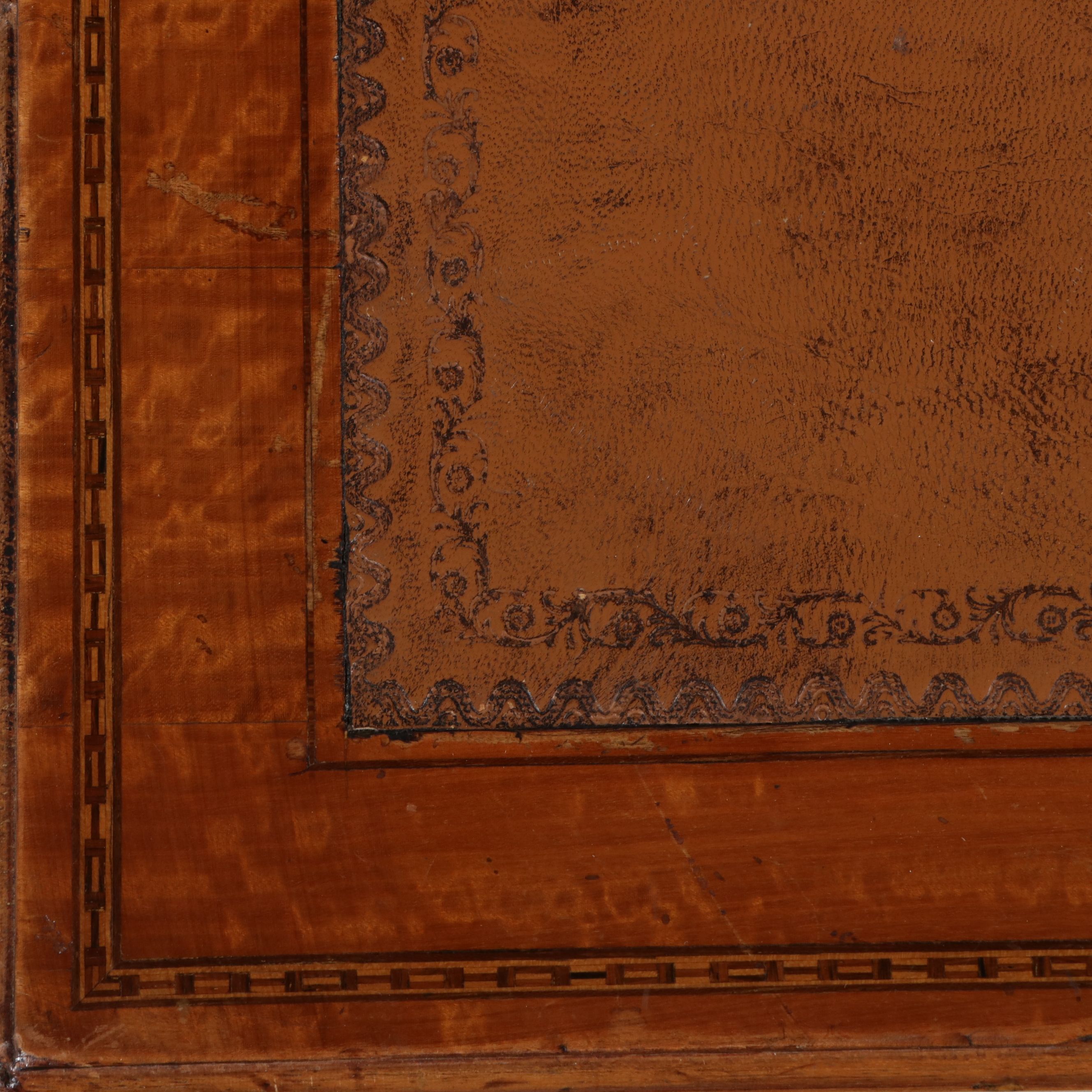 Marle & Co. Federal Style Games Table with Inset Leather Top