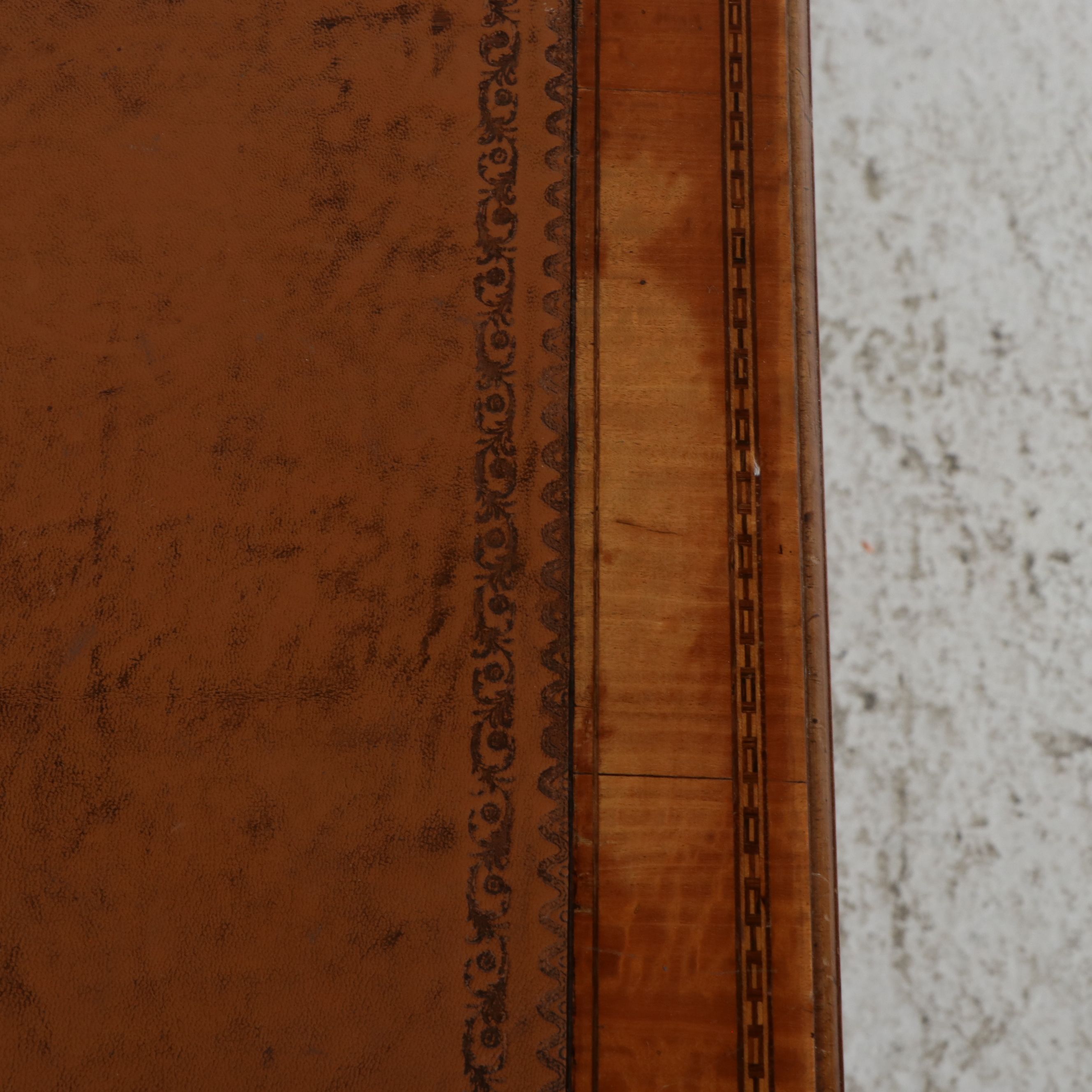 Marle & Co. Federal Style Games Table with Inset Leather Top