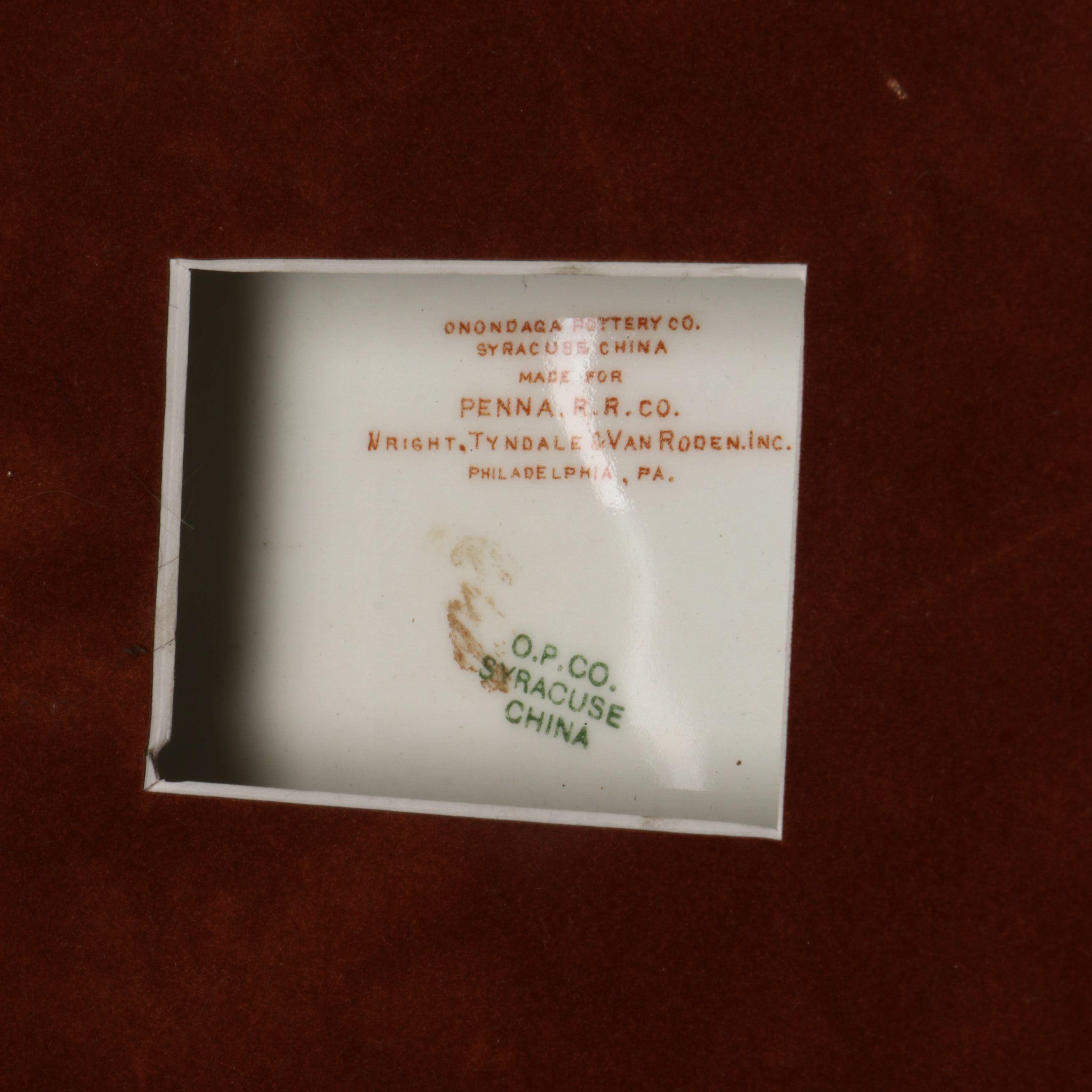 Framed Onondaga Pottery for Pennsylvania Railroad Co. Ceramic Bowl