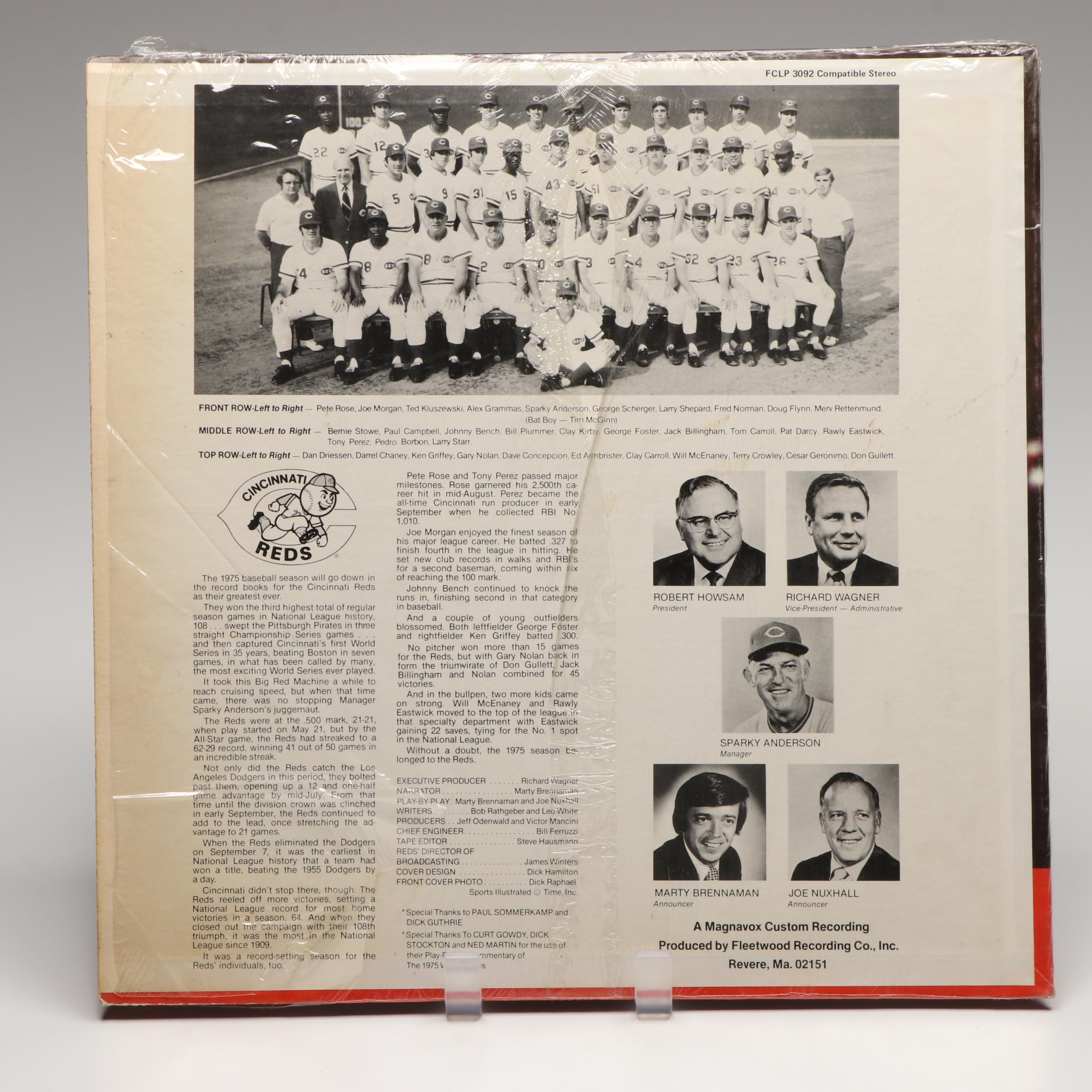 Cincinnati Reds 1975 World Championship Recording with More Vinyl Records