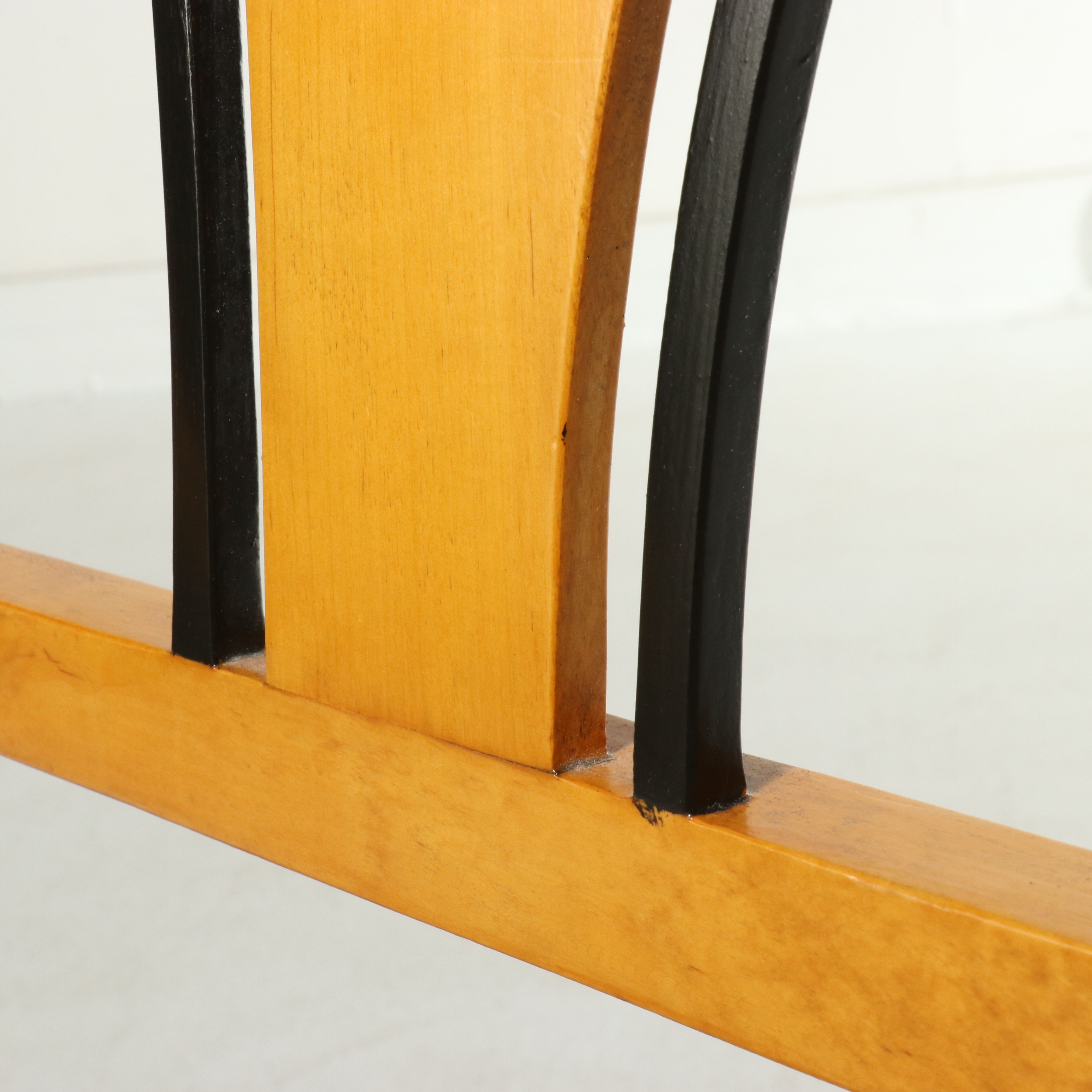 Pair of Biedermeier Style Birch and Ebonized "Shield" Back Armchairs