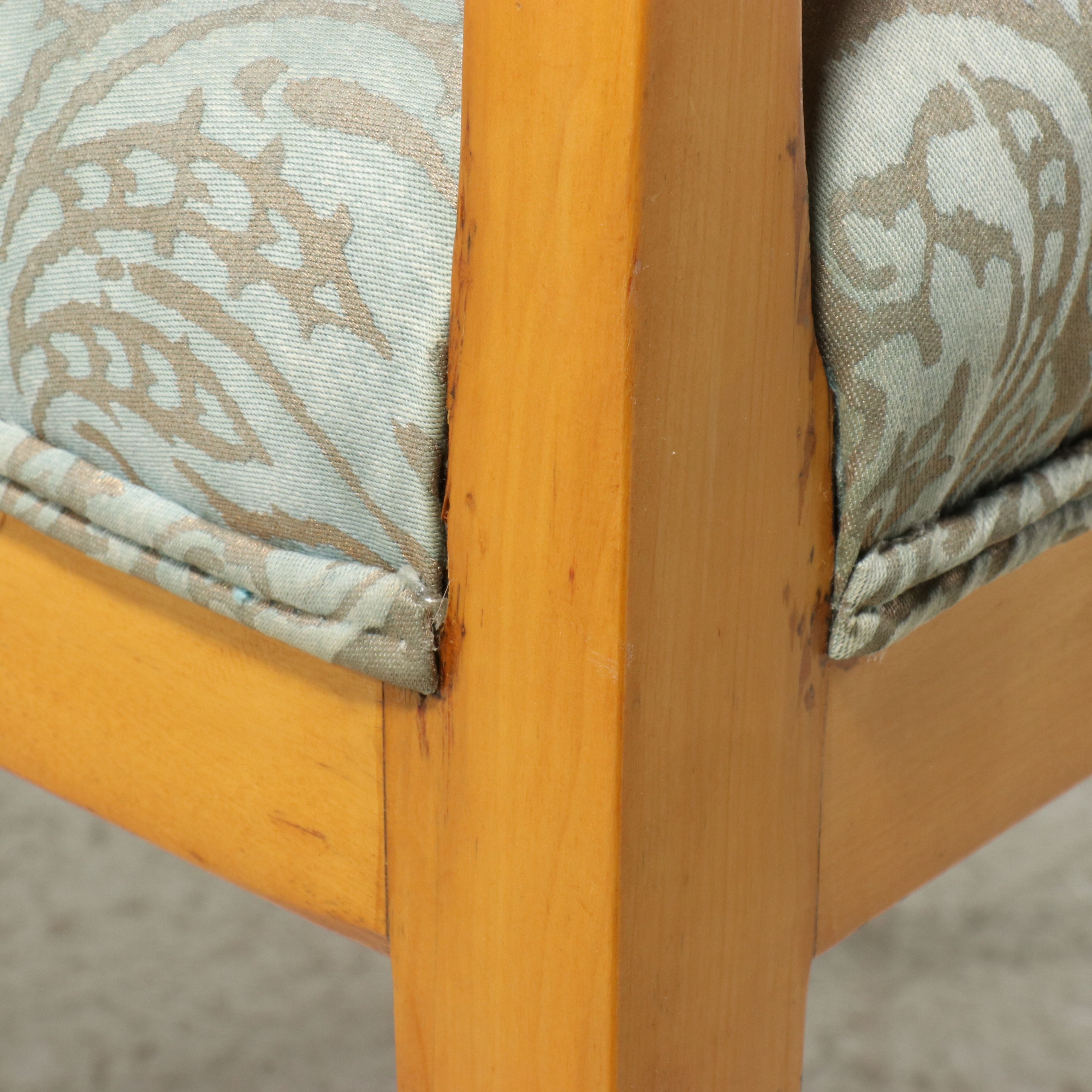 Pair of Biedermeier Style Birch and Ebonized "Shield" Back Armchairs