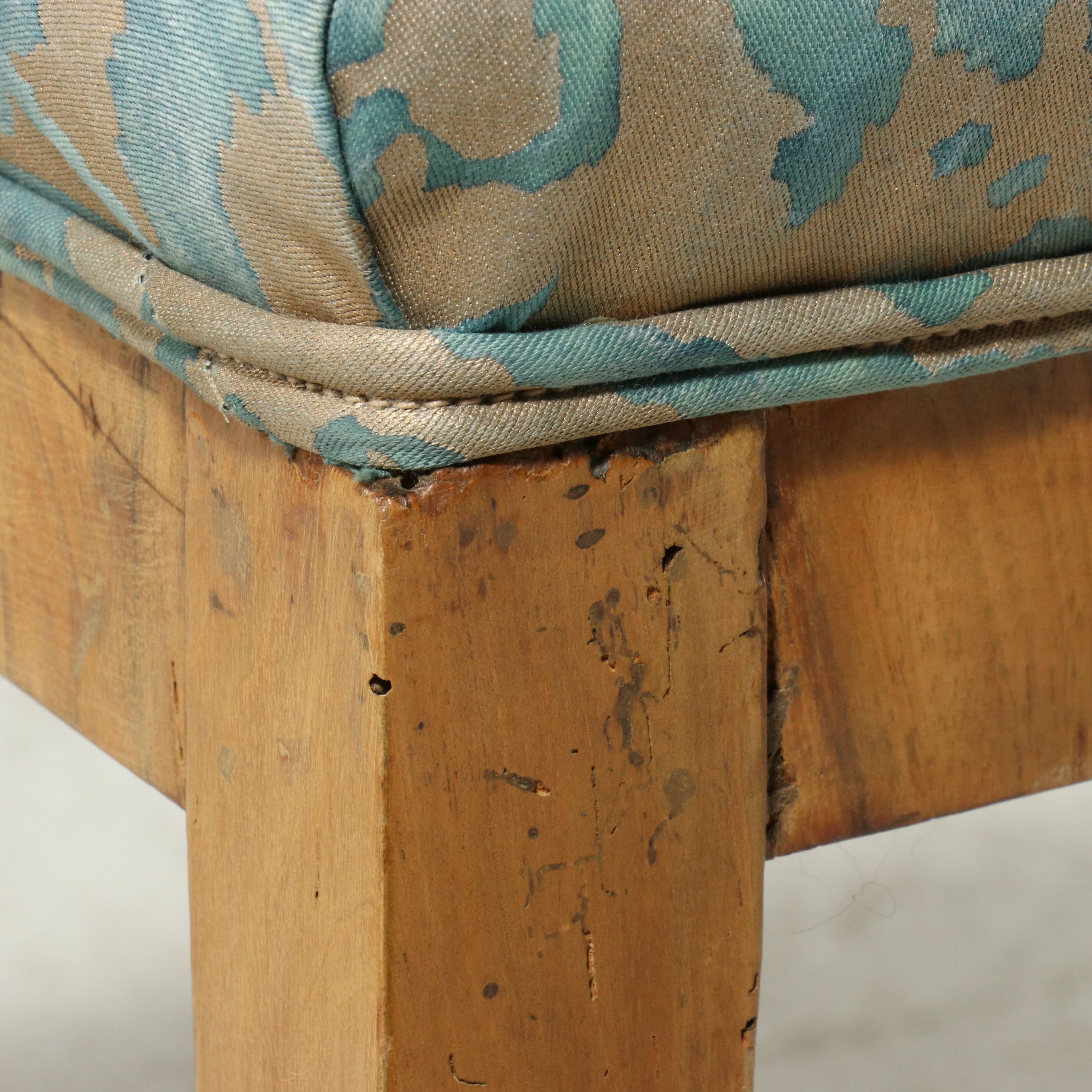 Biedermeier Ebonized Walnut Side Chairs Upholstered in Fortuny,  19th Century