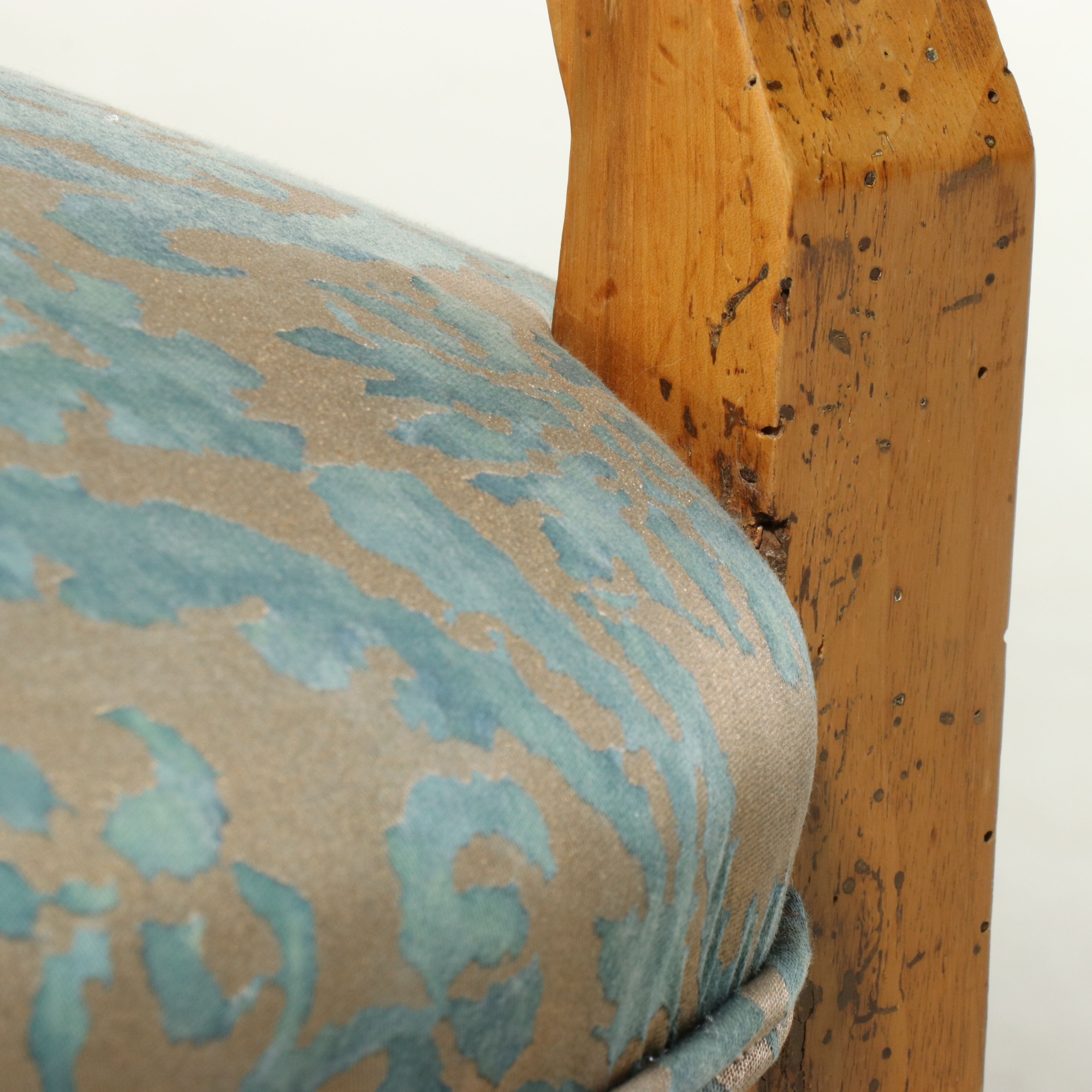 Biedermeier Ebonized Walnut Side Chairs Upholstered in Fortuny,  19th Century