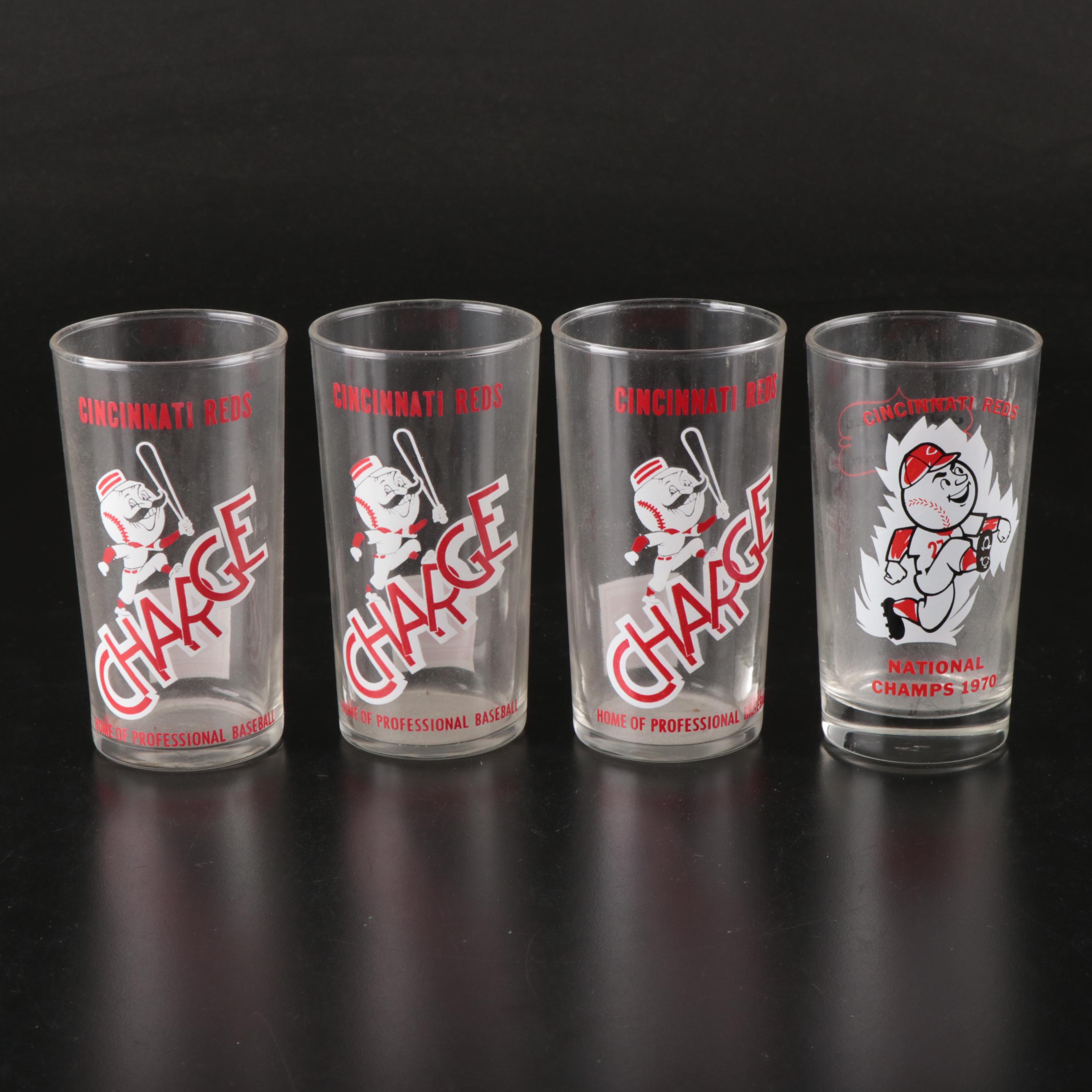 Cincinnati Reds Commemorative Glass Drinkware, 1970s