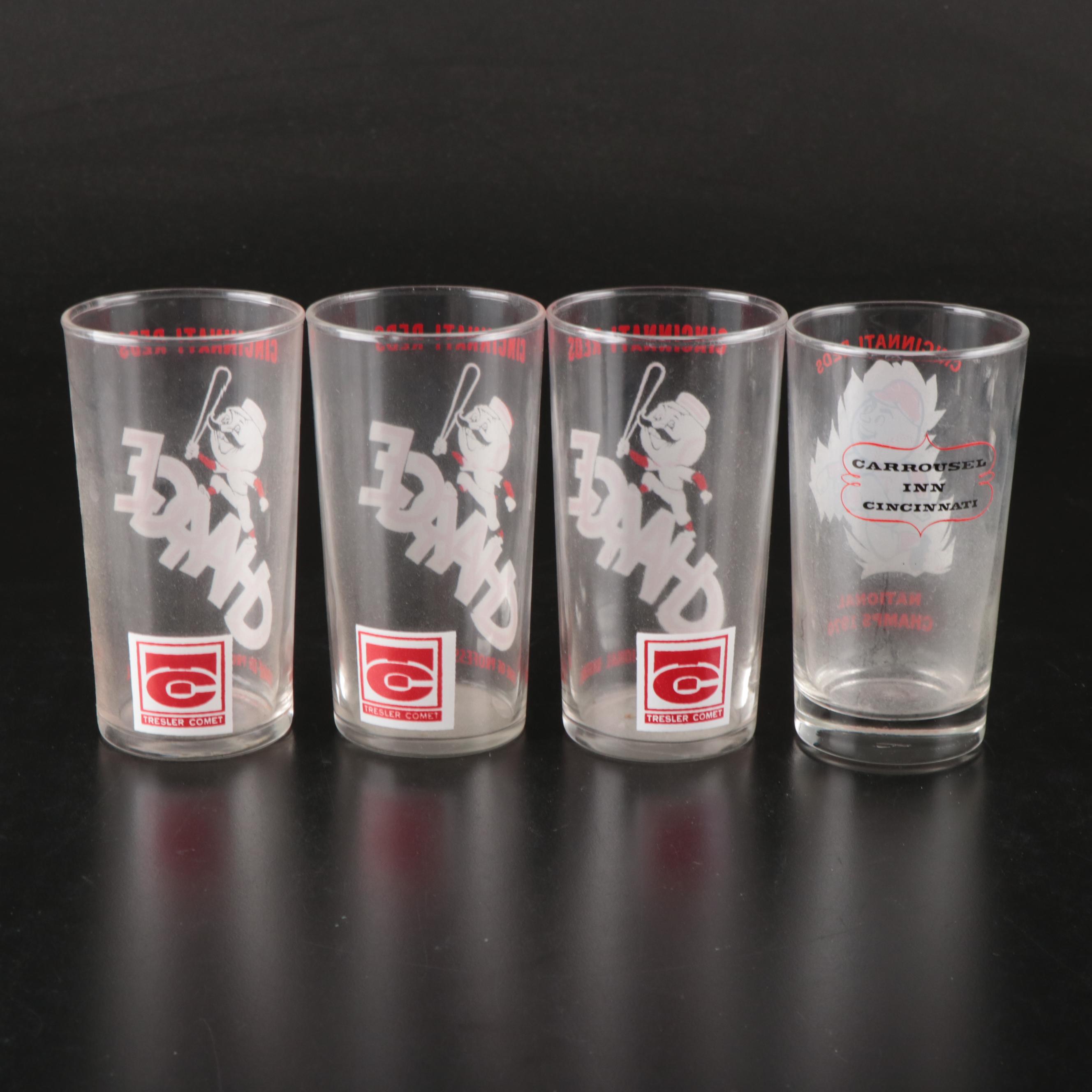 Cincinnati Reds Commemorative Glass Drinkware, 1970s