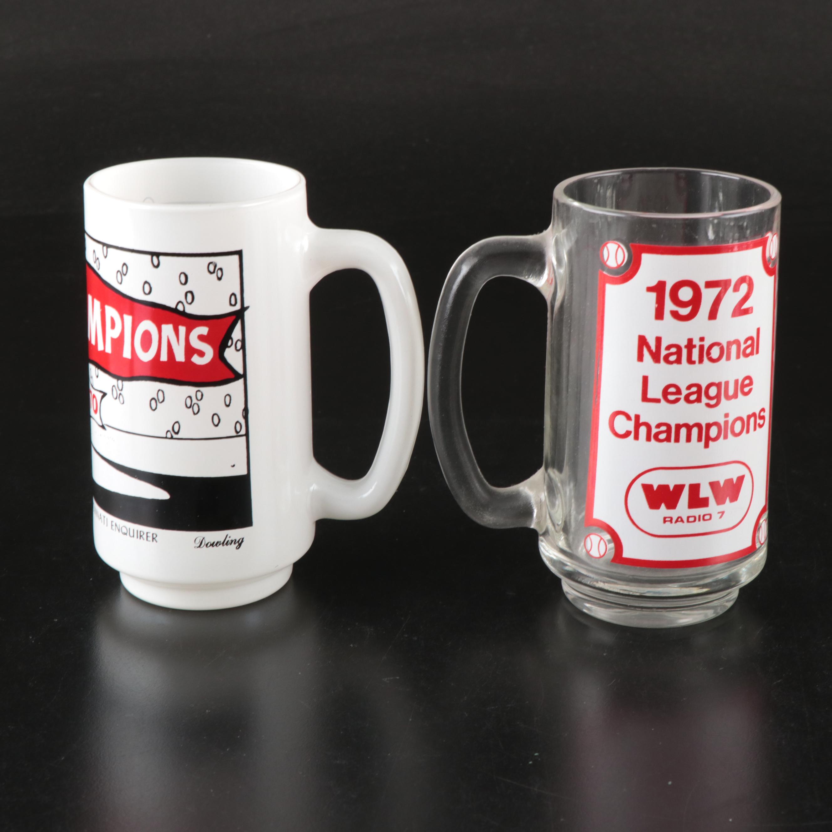 Cincinnati Reds Commemorative Glass Drinkware, 1970s