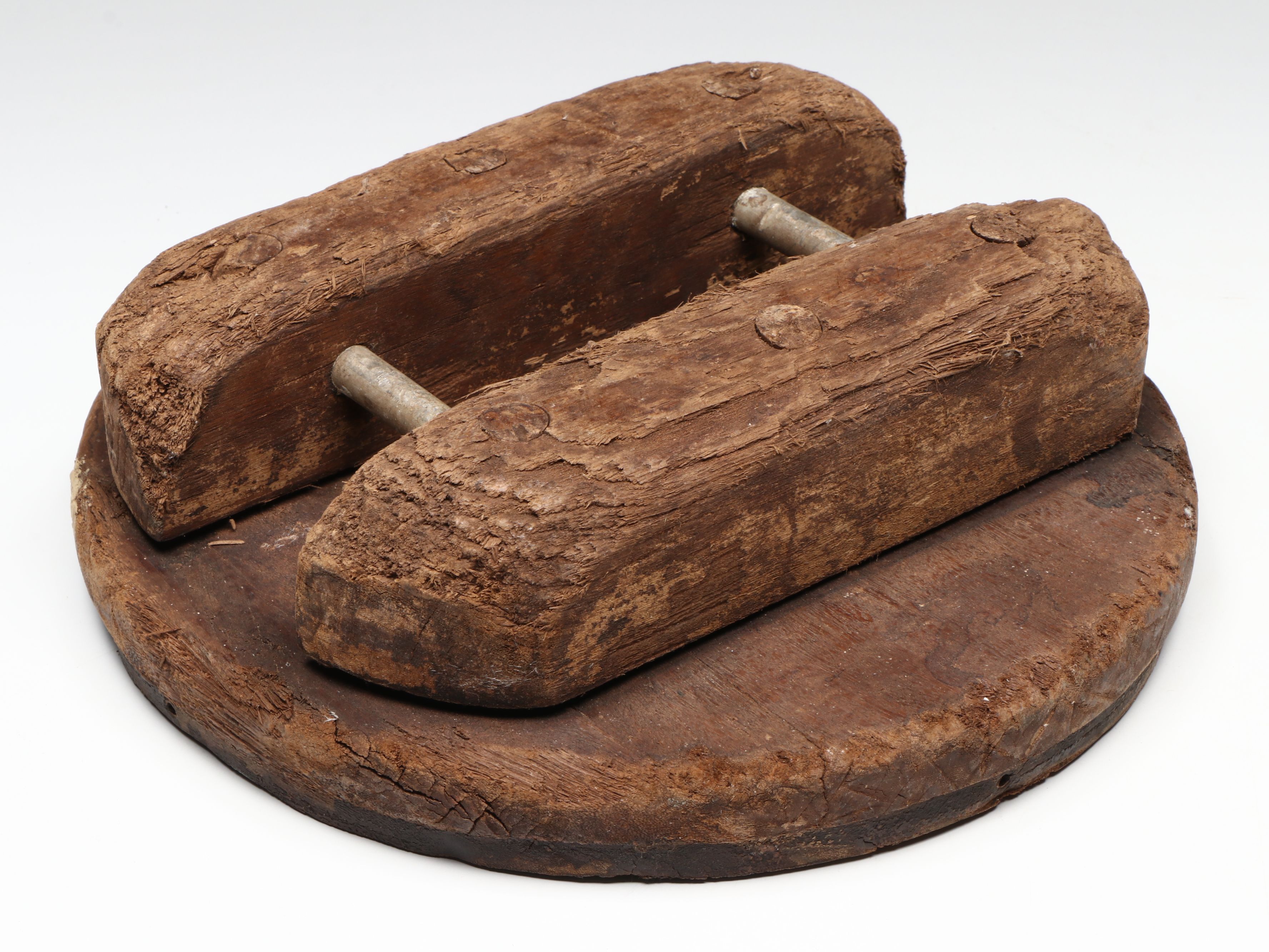 French Style Carved Wooden Cheese Press, Antique