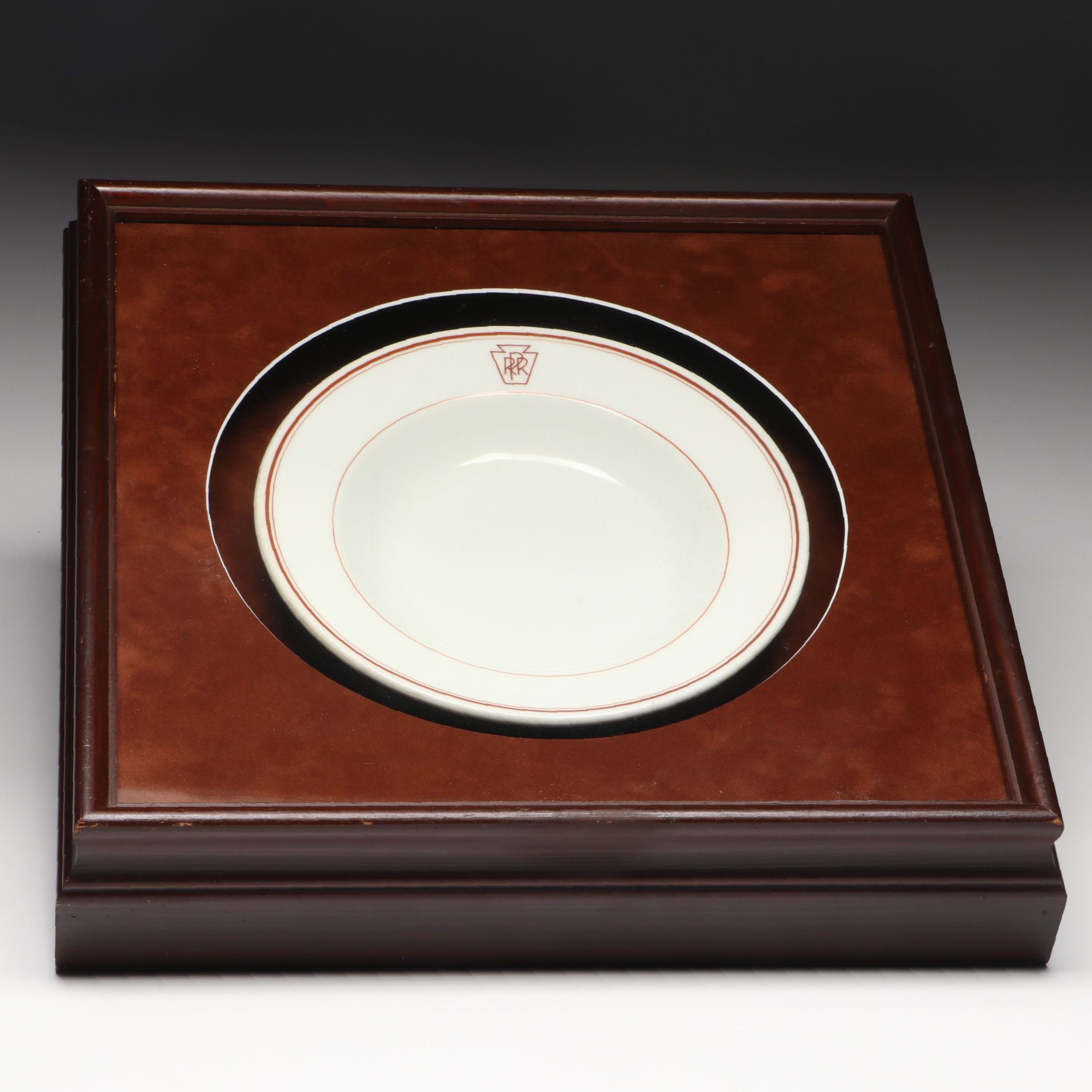 Framed Onondaga Pottery for Pennsylvania Railroad Co. Ceramic Bowl