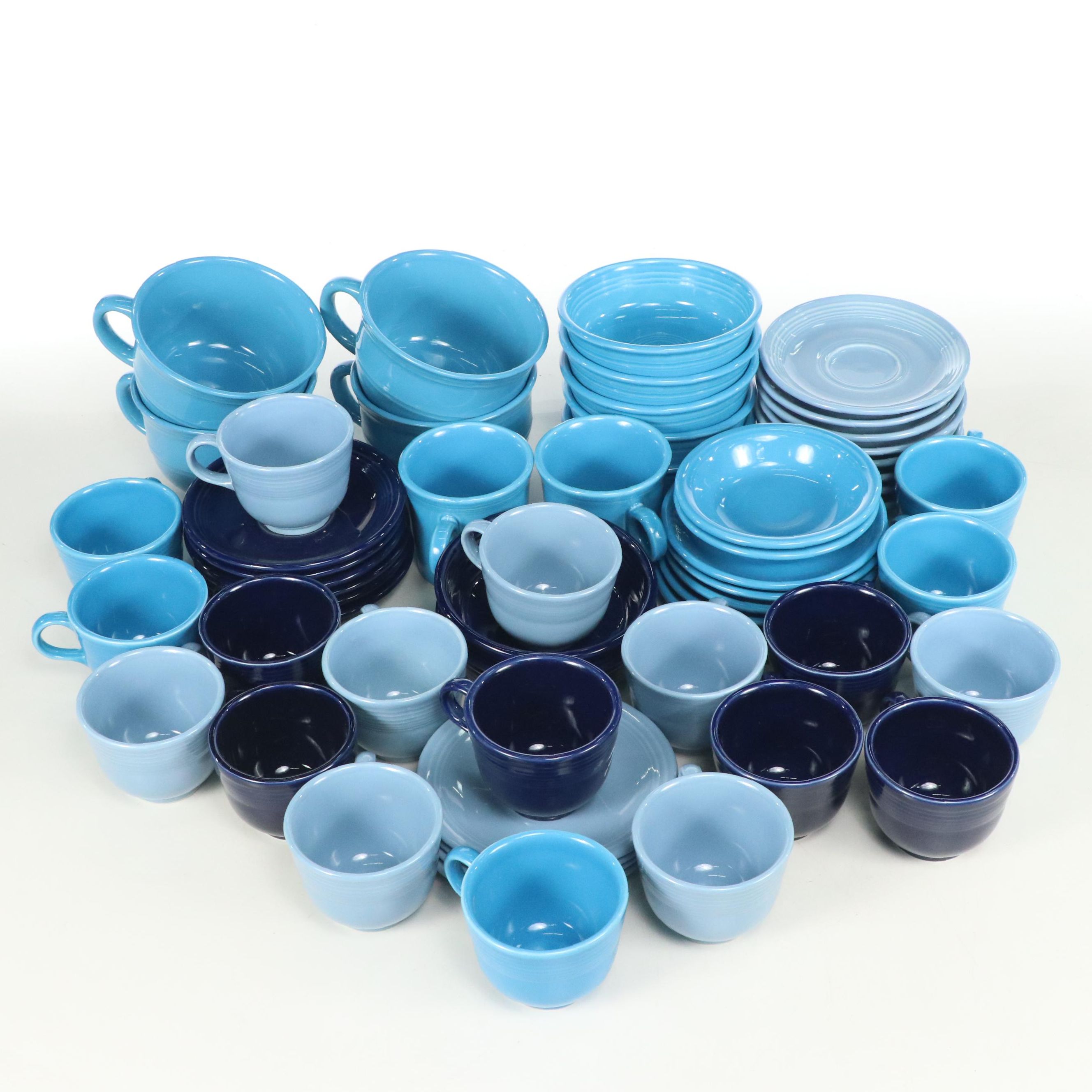 Homer Laughlin "Fiesta" and Mainstays Blue Ceramic Dinnerware