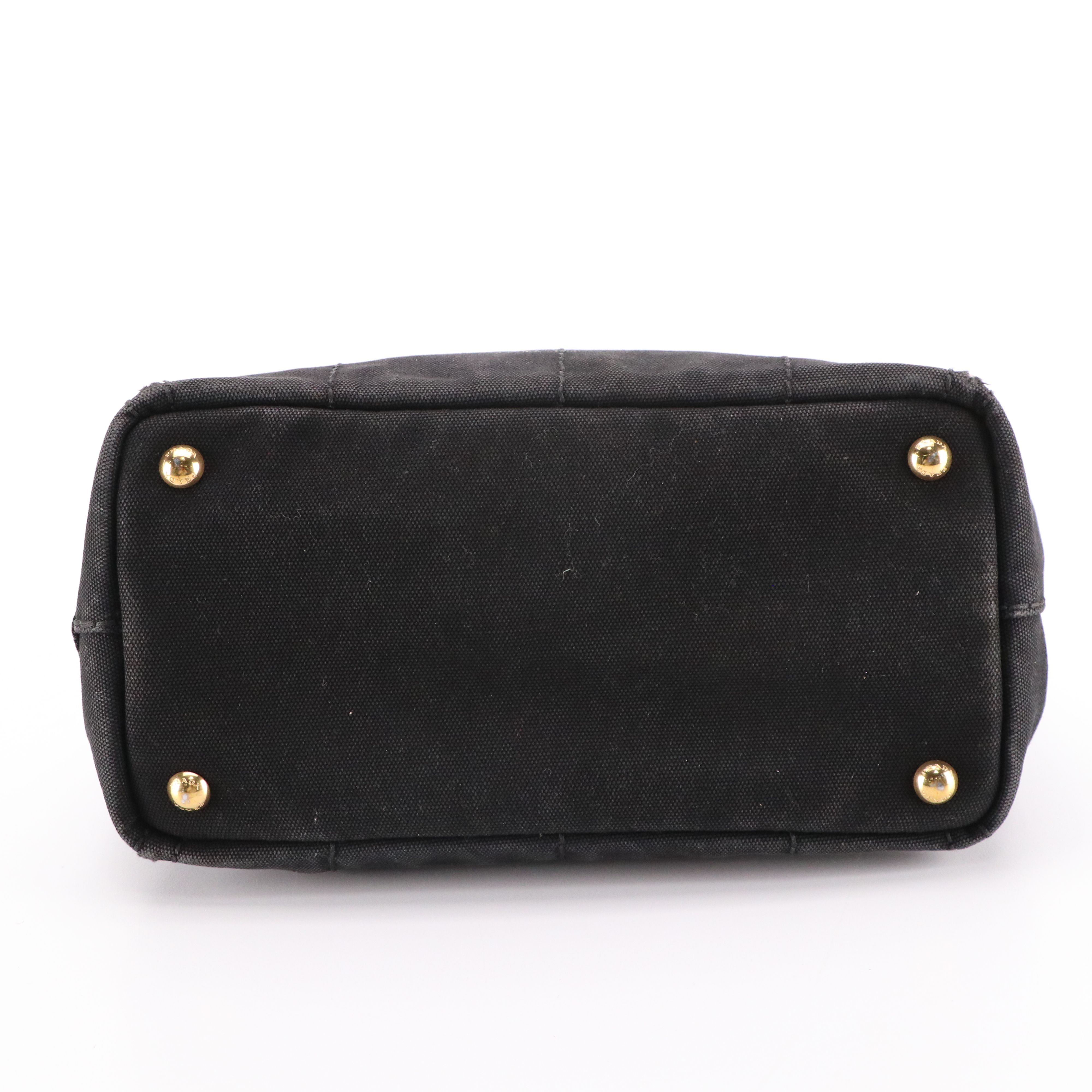 Prada Small Canapa Logo Two-Way Tote in Canvas