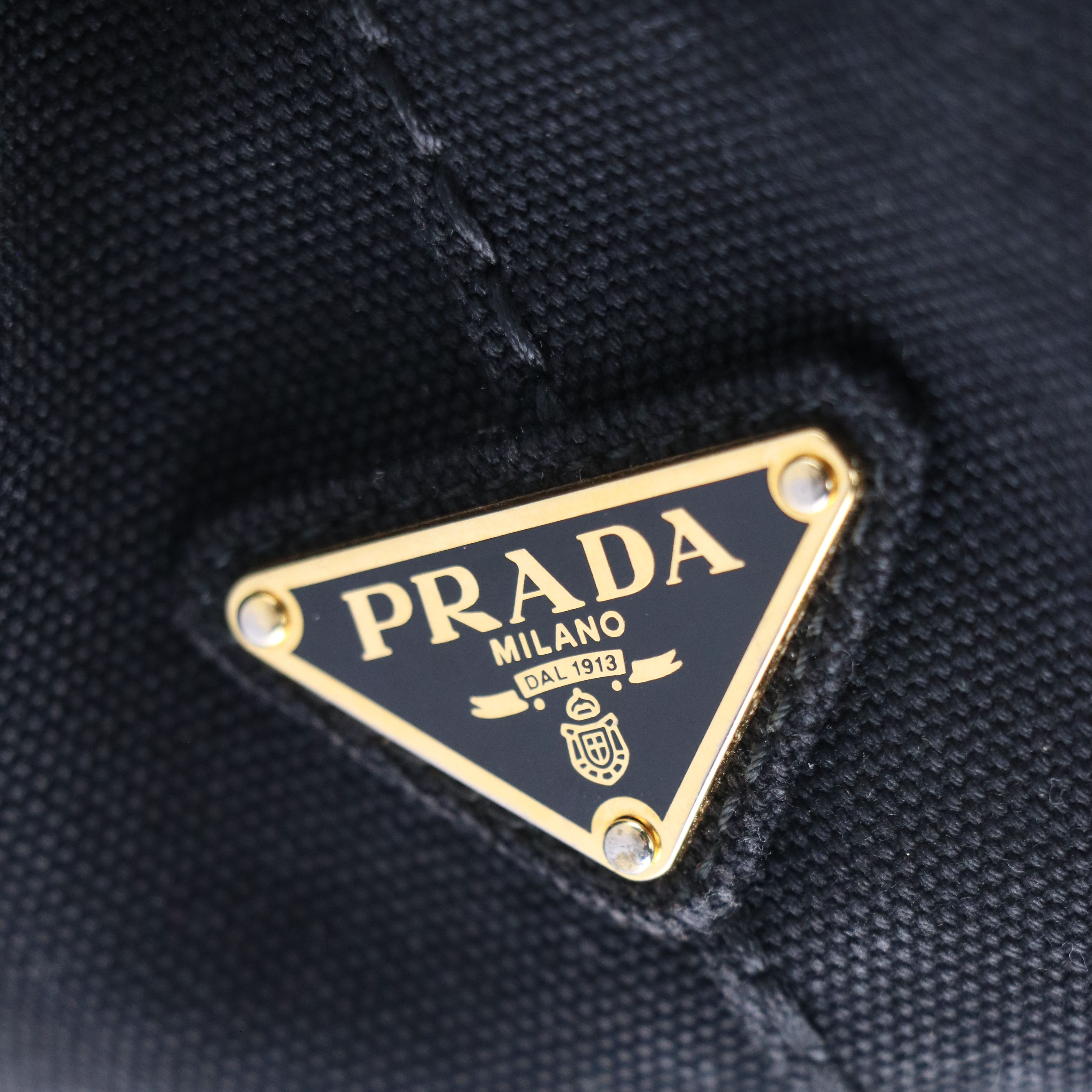 Prada Small Canapa Logo Two-Way Tote in Canvas