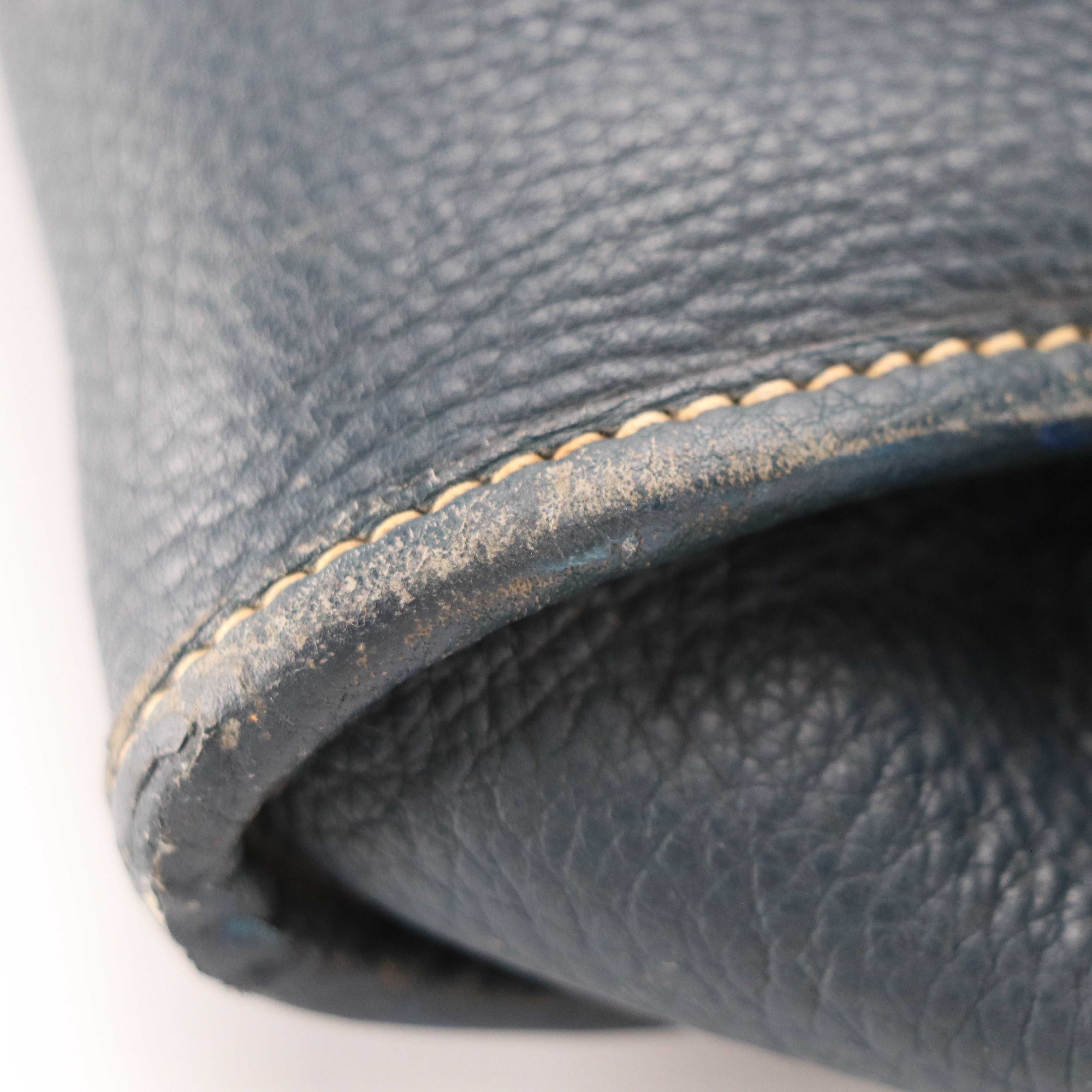 Prada Satchel Bag in Blue Vitello Daino Leather